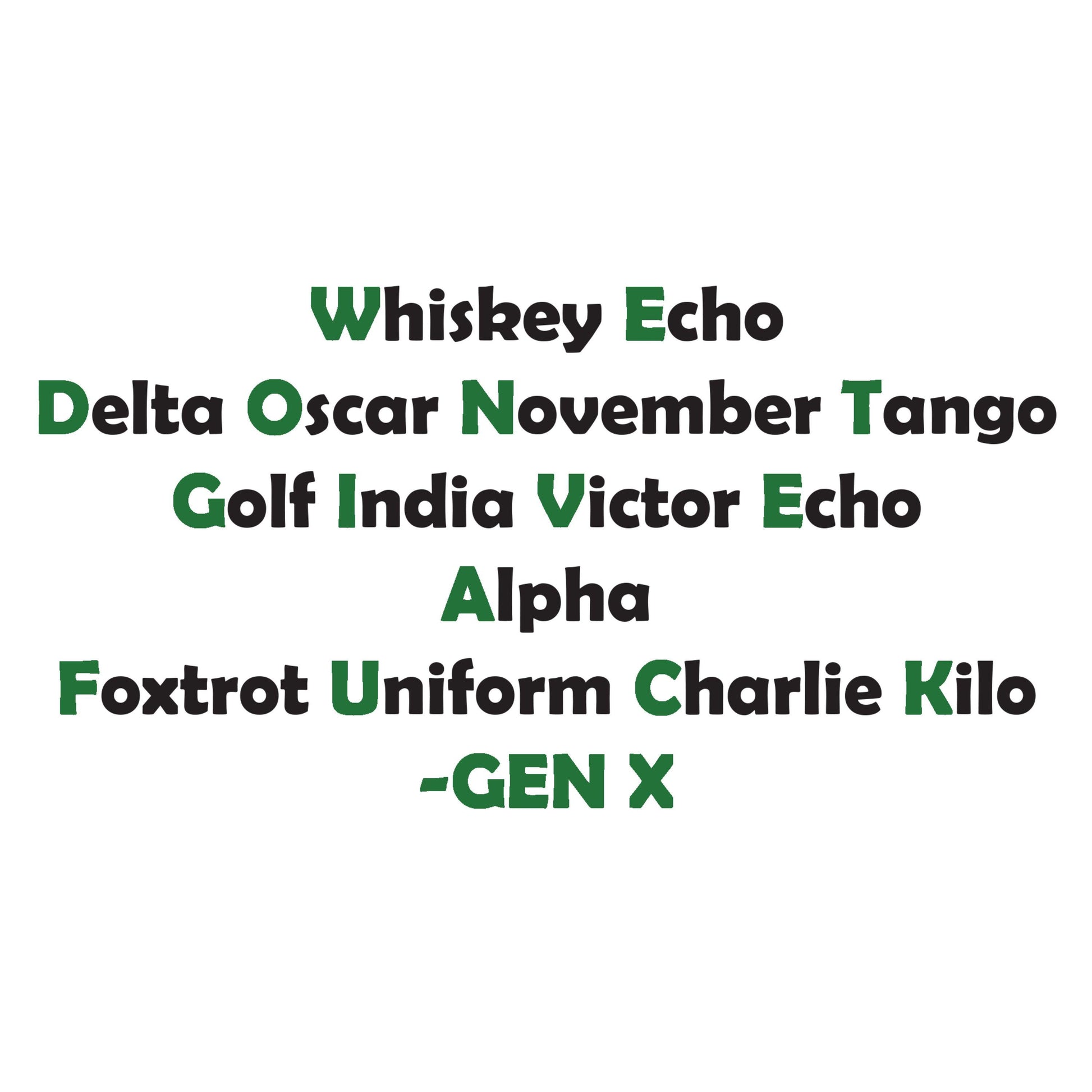 UV DTF Sticker print. Whiskey Tango Gen X We don't give a fuck permanent sticker tumbler decal #4514