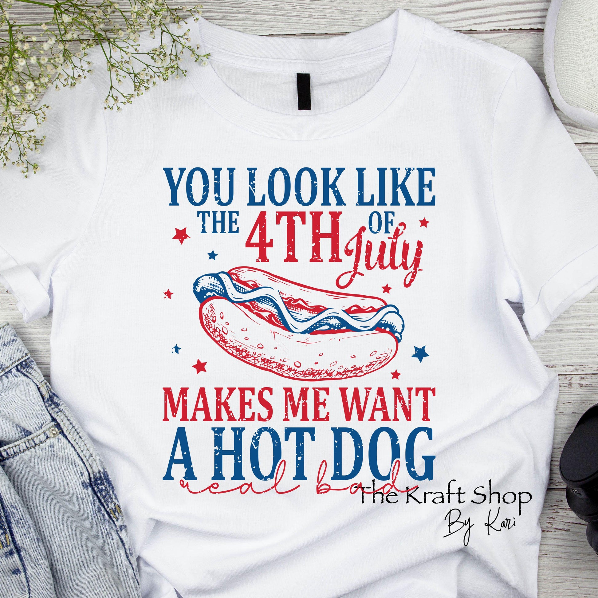 DTF ready to press transfer You look like the 4th of July makes me want a hot dog shirt transfer, DTF Print#11437