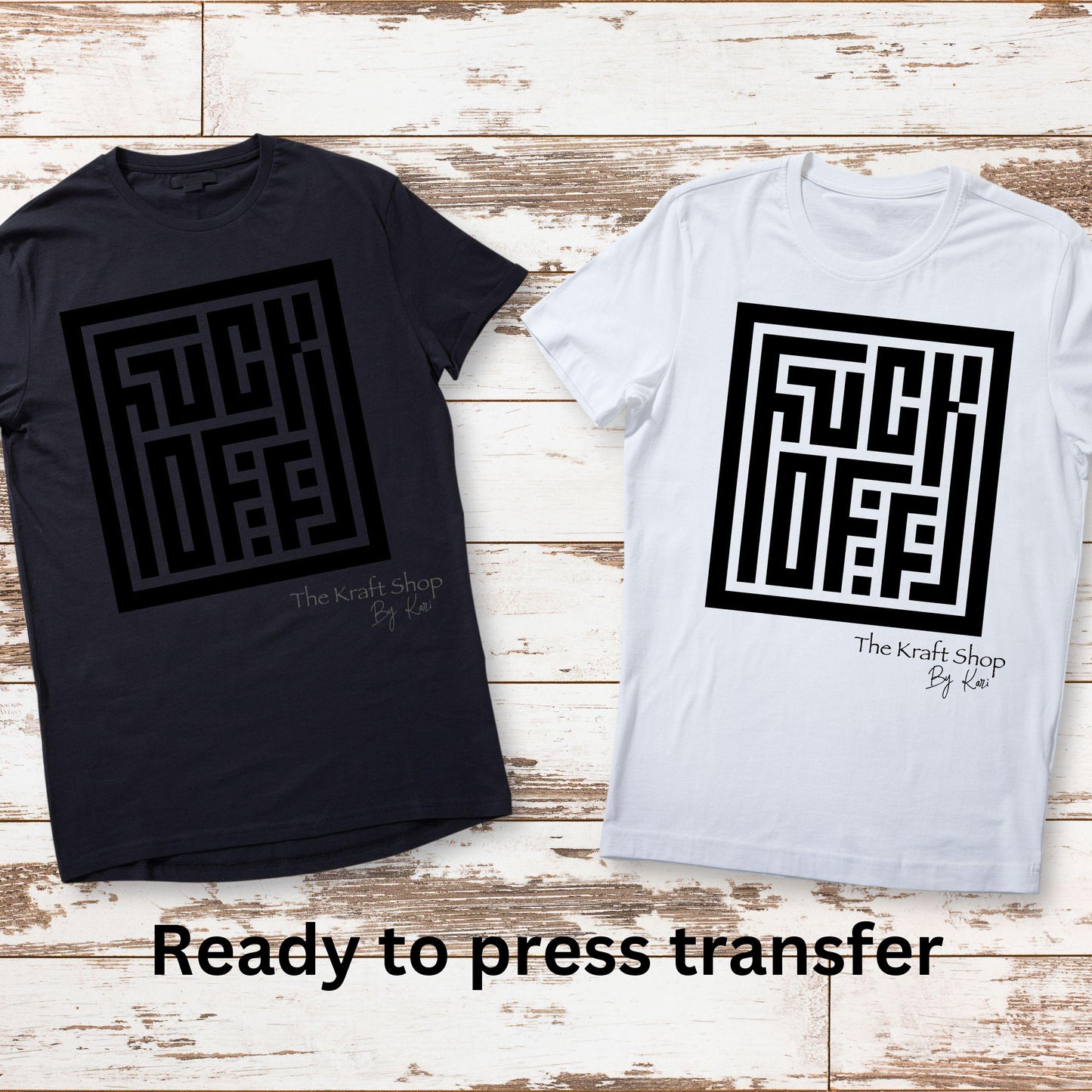 DTF ready to press transfer Fuck off square hidden message sarcastic shirt transfer, DTF Print#11439