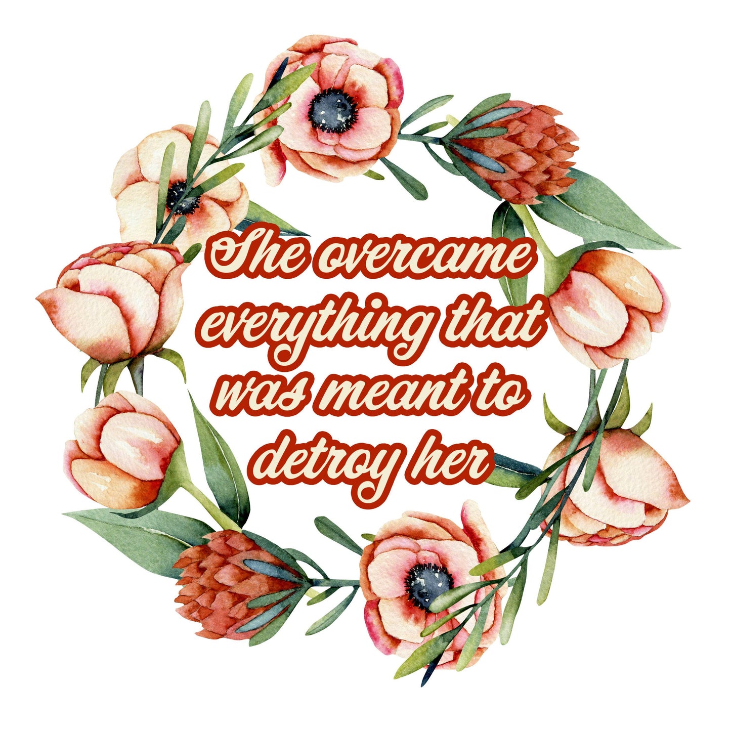 UV DTF Sticker print. She overcame everything that was meant to destroy her decal, tumbler decal, permanent sticker. #4494