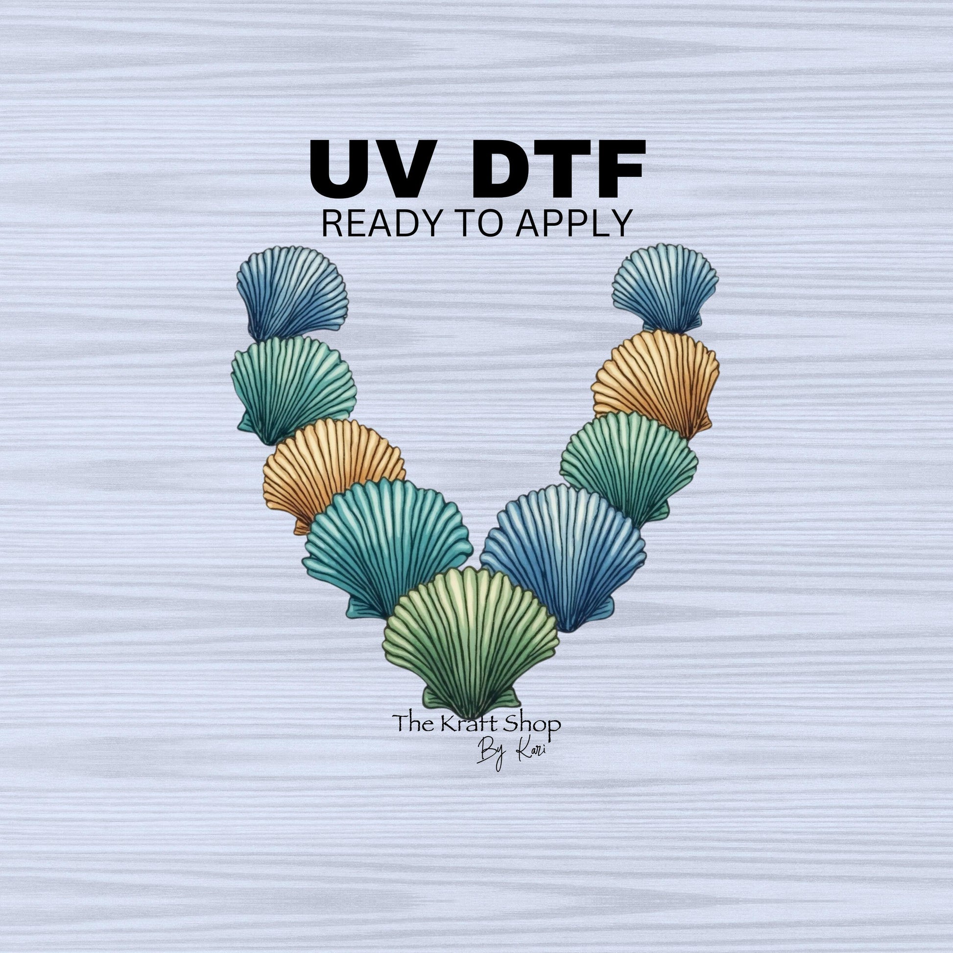 UV DTF Sticker print. Seashell vsplit helper tumbler decal. Permanent sticker #5316