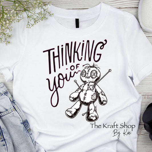 DTF ready to press transfer Thinking of you voodoo doll shirt transfer, DTF Print#11450
