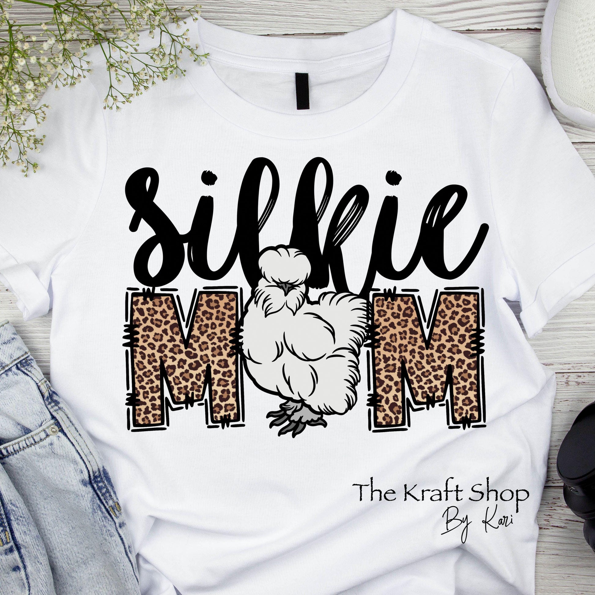 DTF ready to press transfer Silkie Mom chicken lover shirt transfer, DTF Print#11451