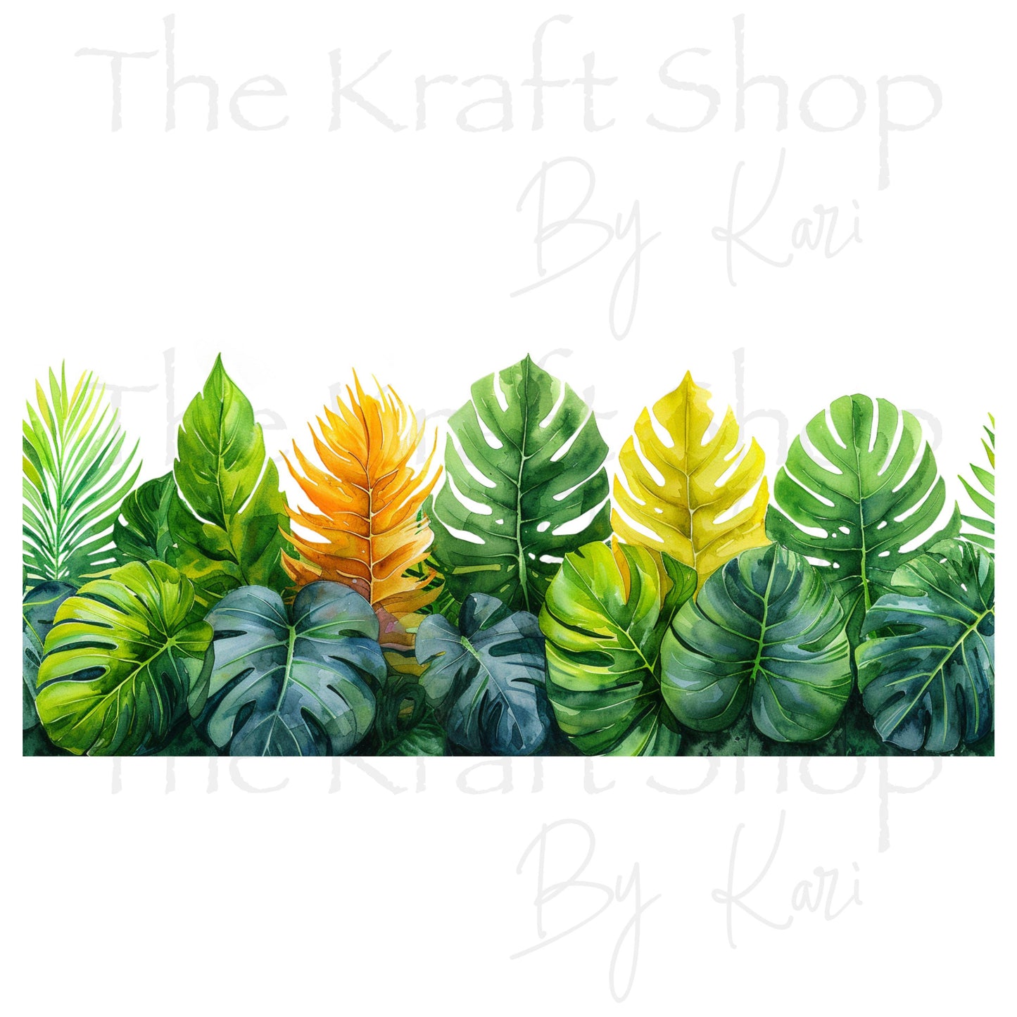 UV DTF Sticker print. Tropical Monstera leaves glass can wrap tumbler decal. Glass can wrap. #5338