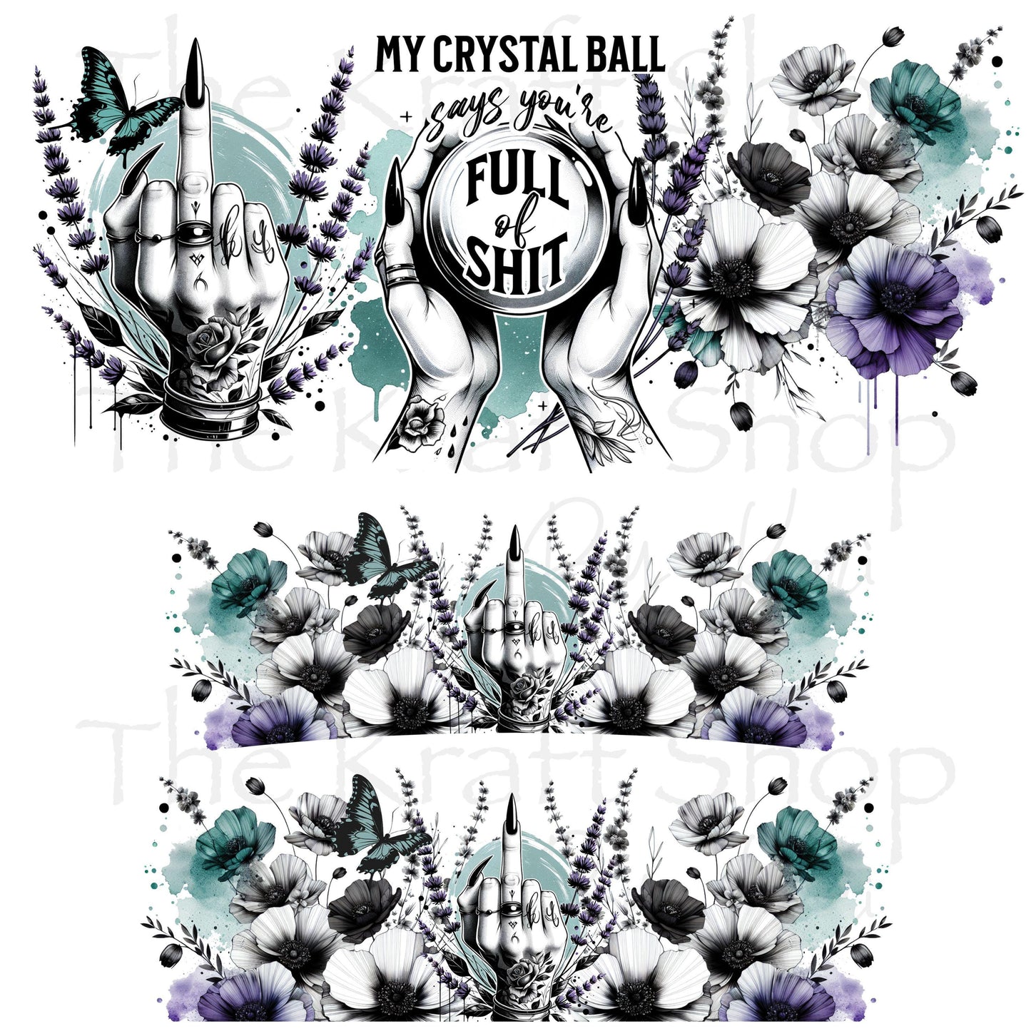 UV DTF 40 oz ready to apply My crystal ball says you're full of shit. Permanent sticker. UV wrap quencher #3160