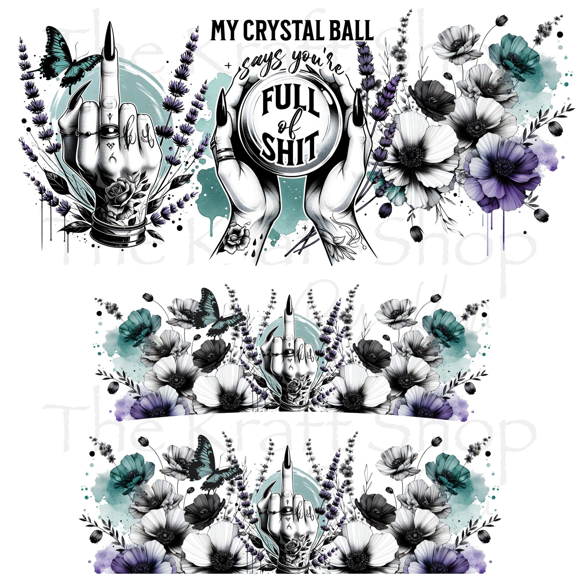 UV DTF 40 oz ready to apply My crystal ball says you're full of shit. Permanent sticker. UV wrap quencher #3160