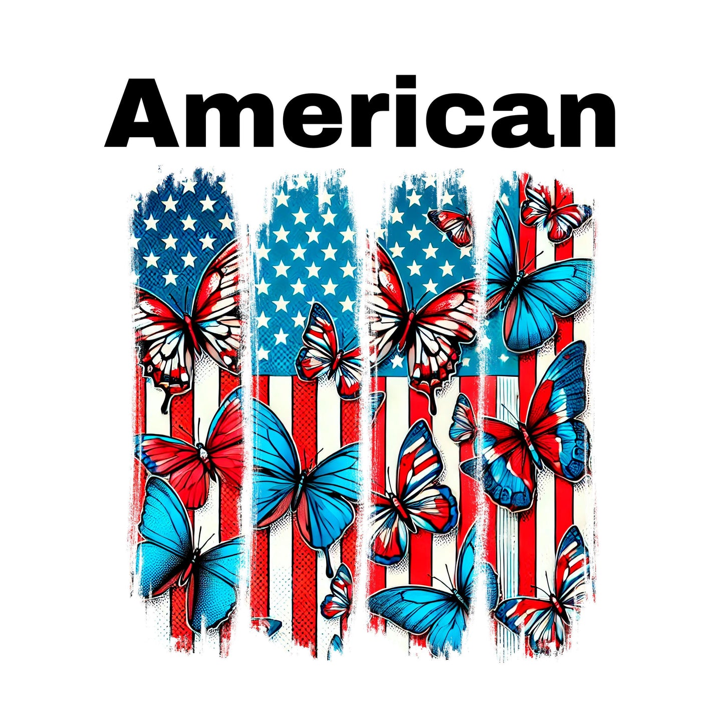 UV DTF Sticker print. American Flag patriotic paint swipe brush stroke decal, tumbler decal,UV wrap for glass can tumbler#7307