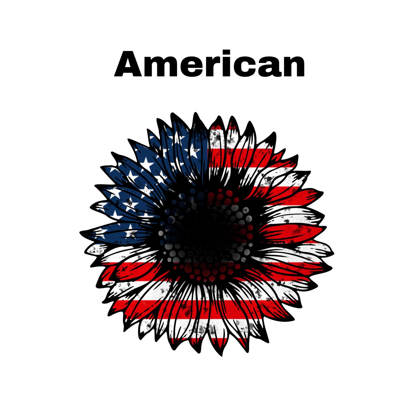 UV DTF Sticker print. American Flag sunflower grunge sunflower decal, tumbler decal, permanent sticker. #7310