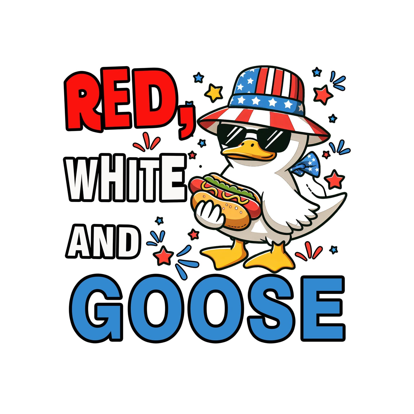 UV DTF Sticker print. Red, White and Roar Goose or Feral Racoon 4th of July sarcastic decal, tumbler decal, permanent sticker. #7312