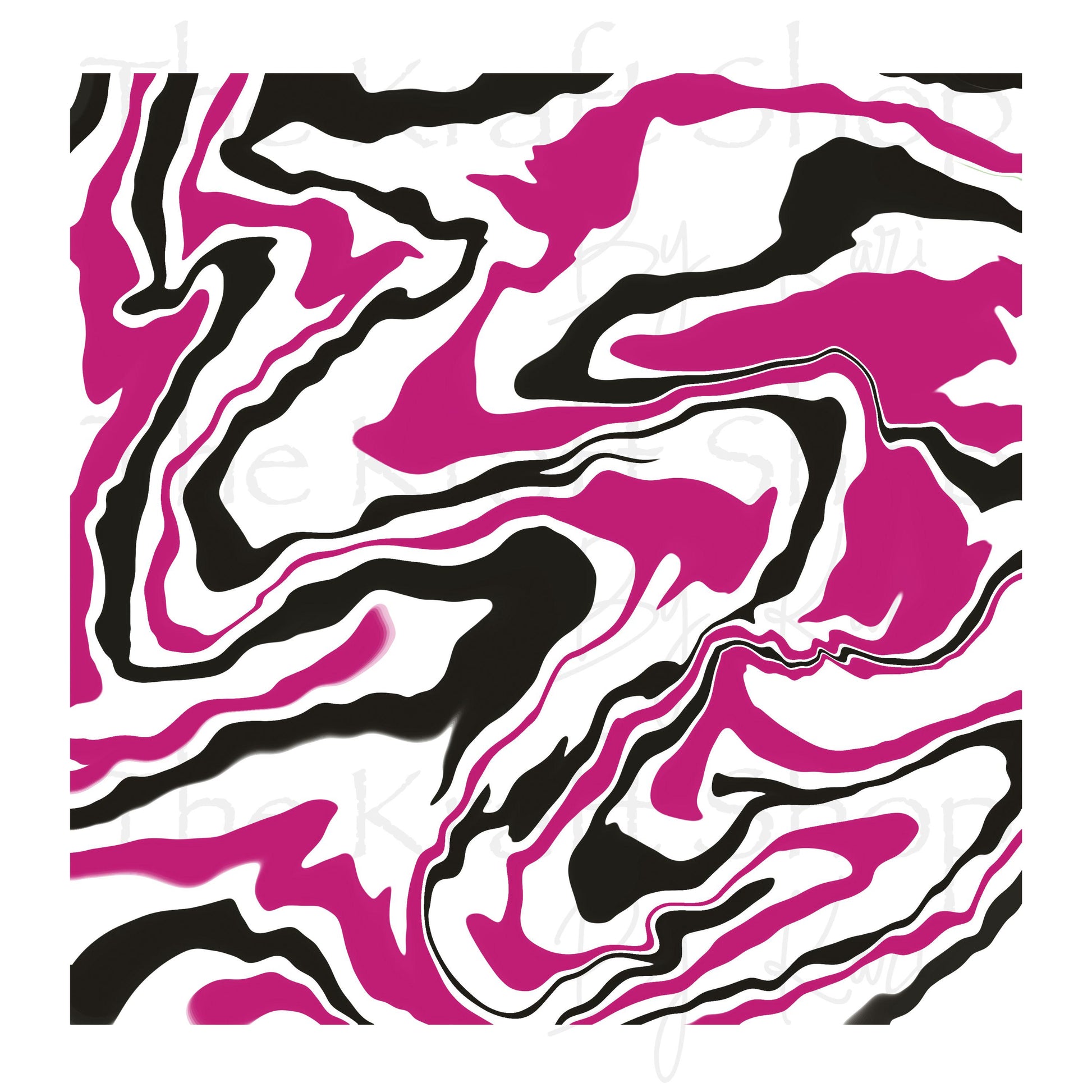 UV DTF Sticker print. Hydro dip helper wrap #8 Pink Black tumbler decal. #5342
