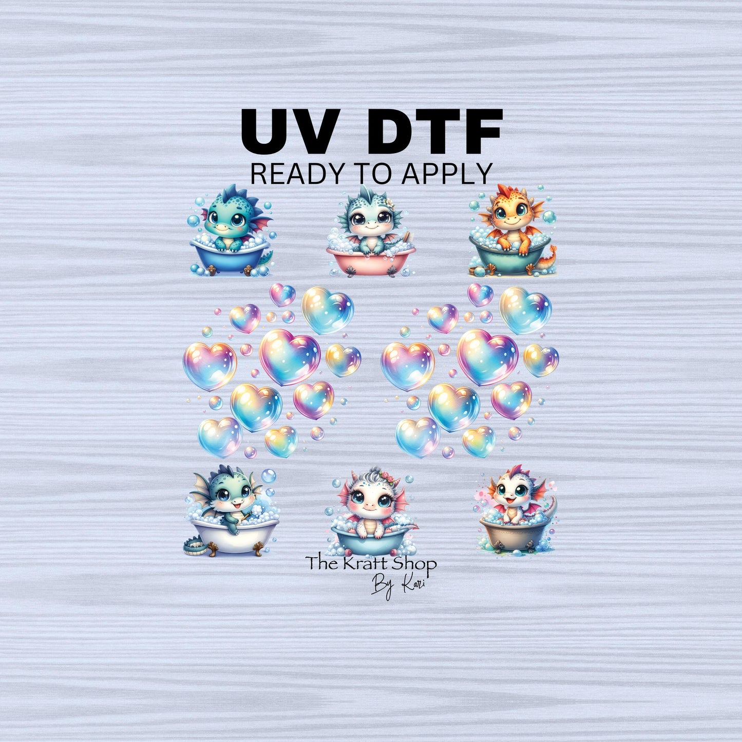 UV DTF Sticker prints. Iridescent bubbles element sheet bundle decal, permanent sticker. UV wrap for glass can tumbler. #10267