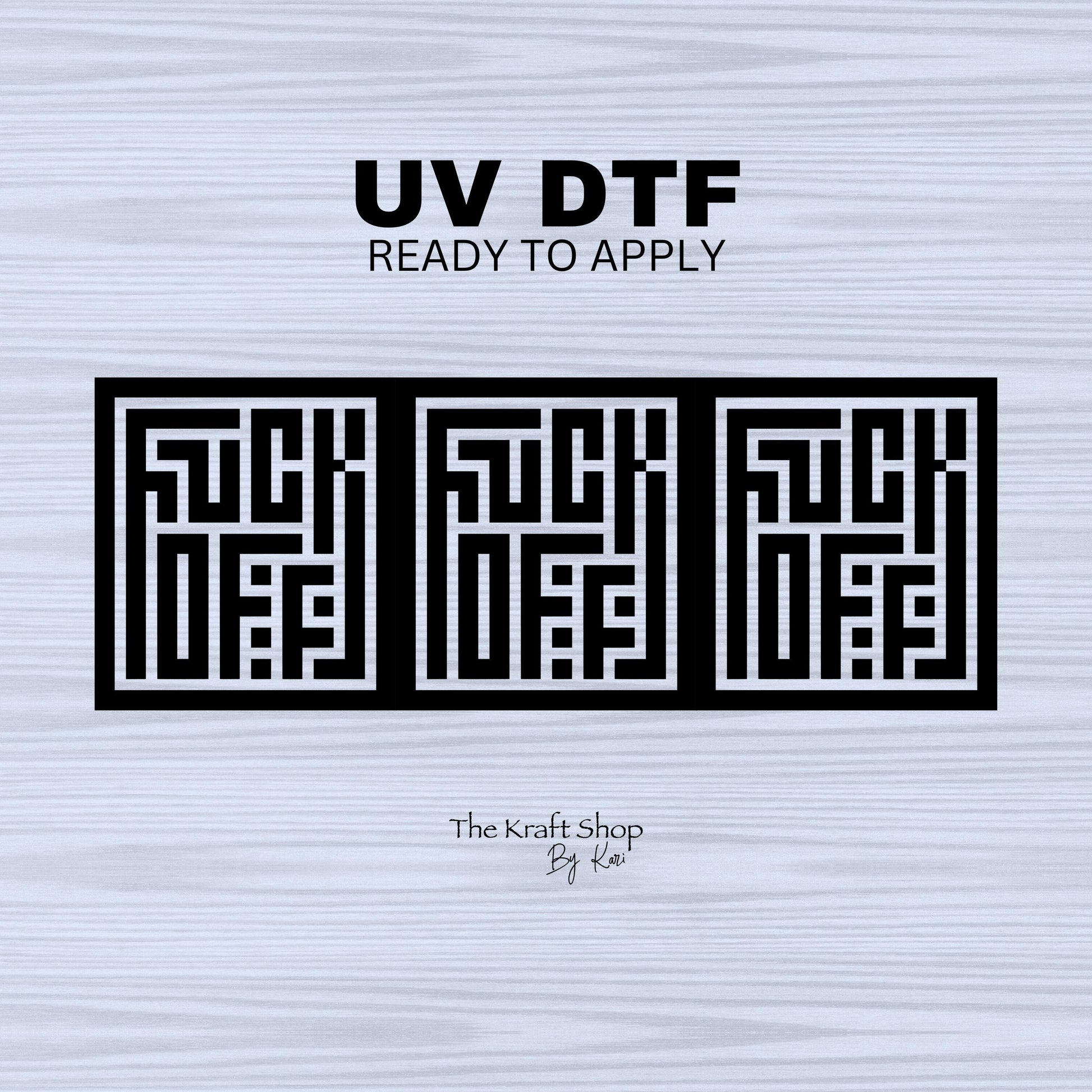 UV DTF Sticker print. Fuck off hidden message square decals tumbler decal. Glass can wrap. #5324