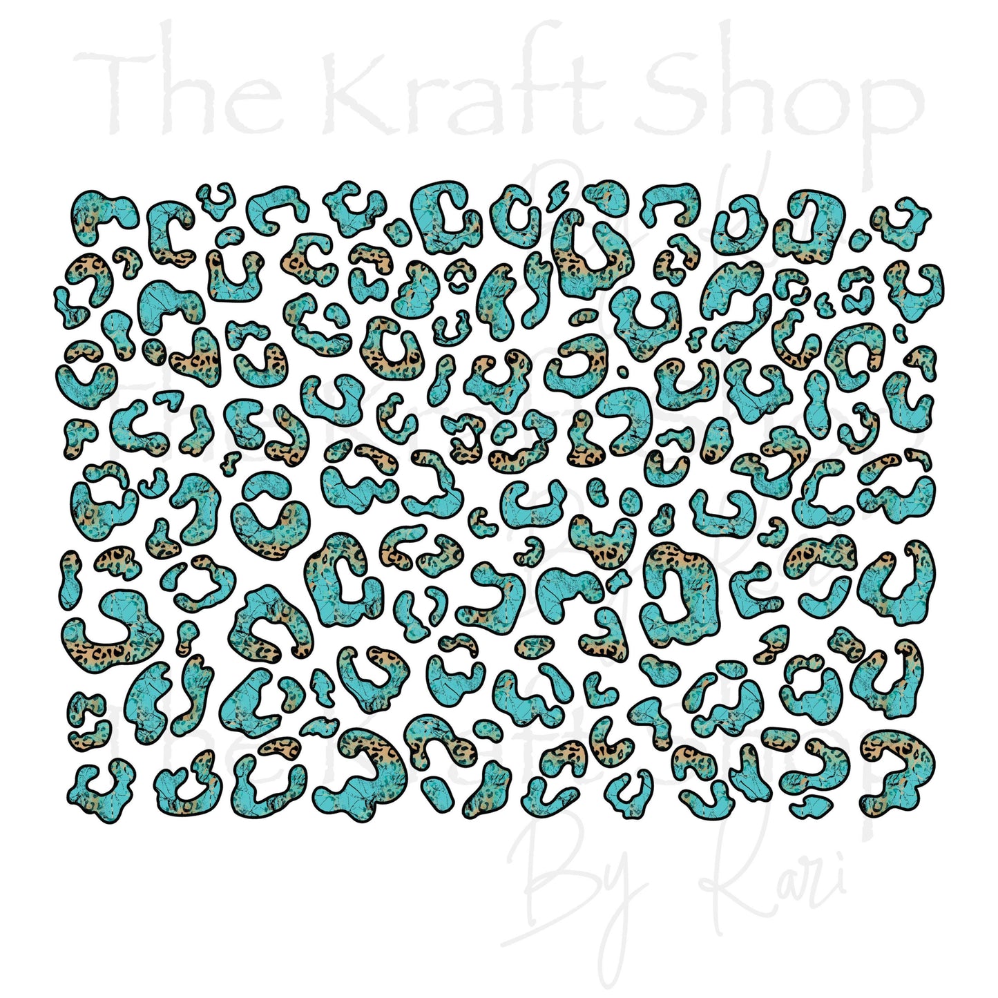 UV DTF Sticker print.Stone Turquoise Leopard spots. Cheetah spots decals, tumbler decal, permanent sticker. #10280