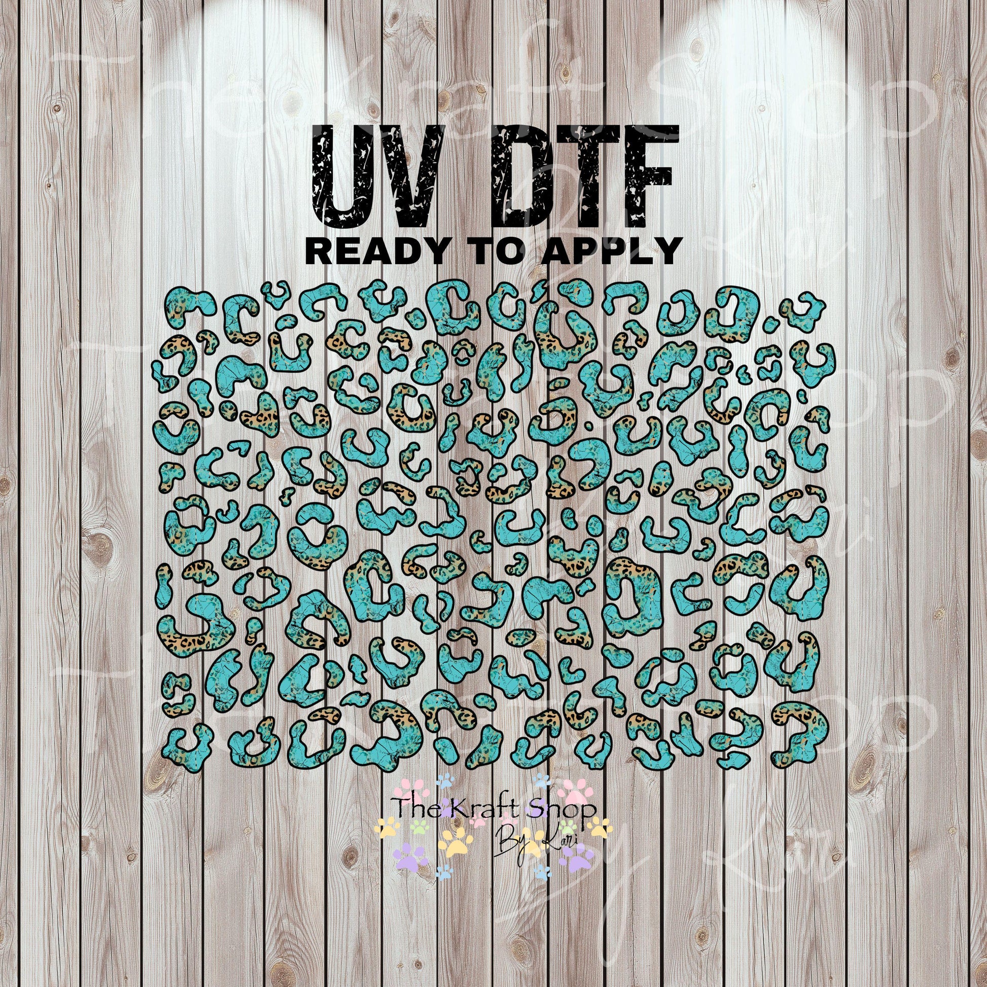 UV DTF Sticker print.Stone Turquoise Leopard spots. Cheetah spots decals, tumbler decal, permanent sticker. #10280