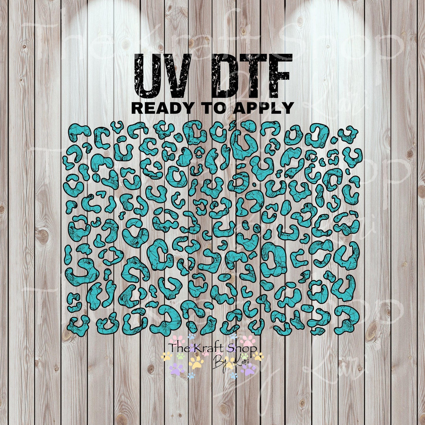 UV DTF Sticker print. Stone Turquoise Leopard spots. Cheetah spots decals, tumbler decal, permanent sticker. #10279