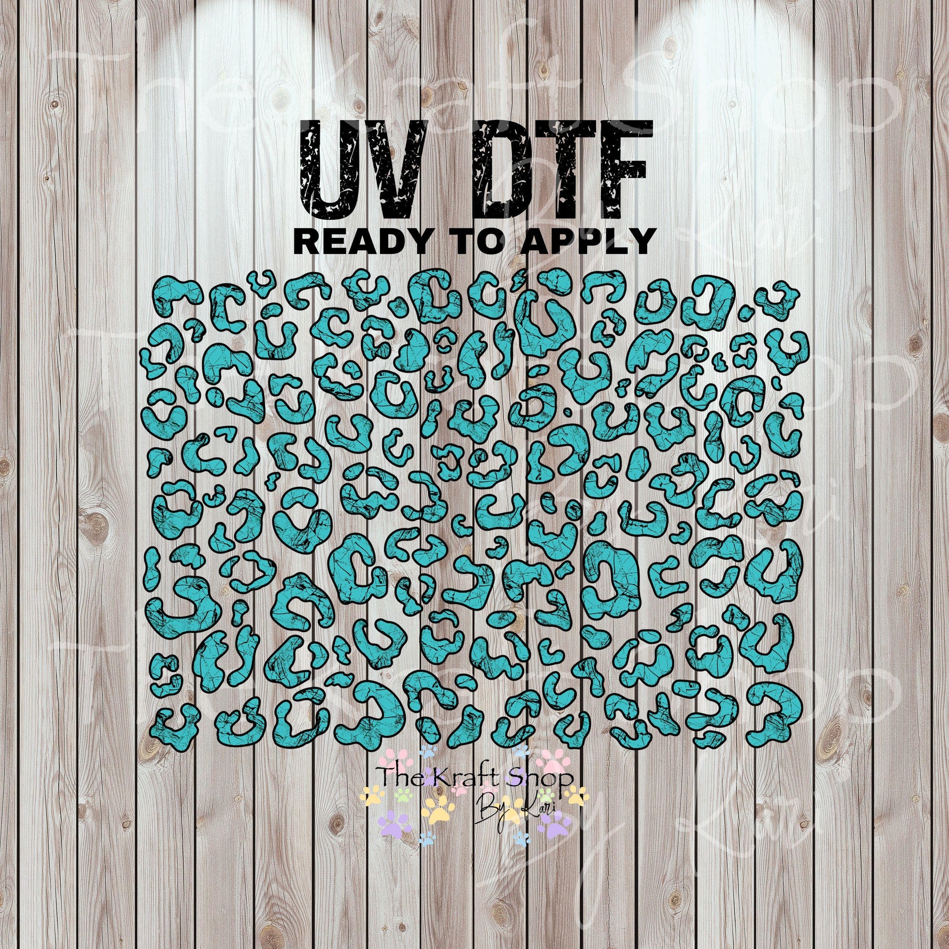 UV DTF Sticker print. Stone Turquoise Leopard spots. Cheetah spots decals, tumbler decal, permanent sticker. #10279