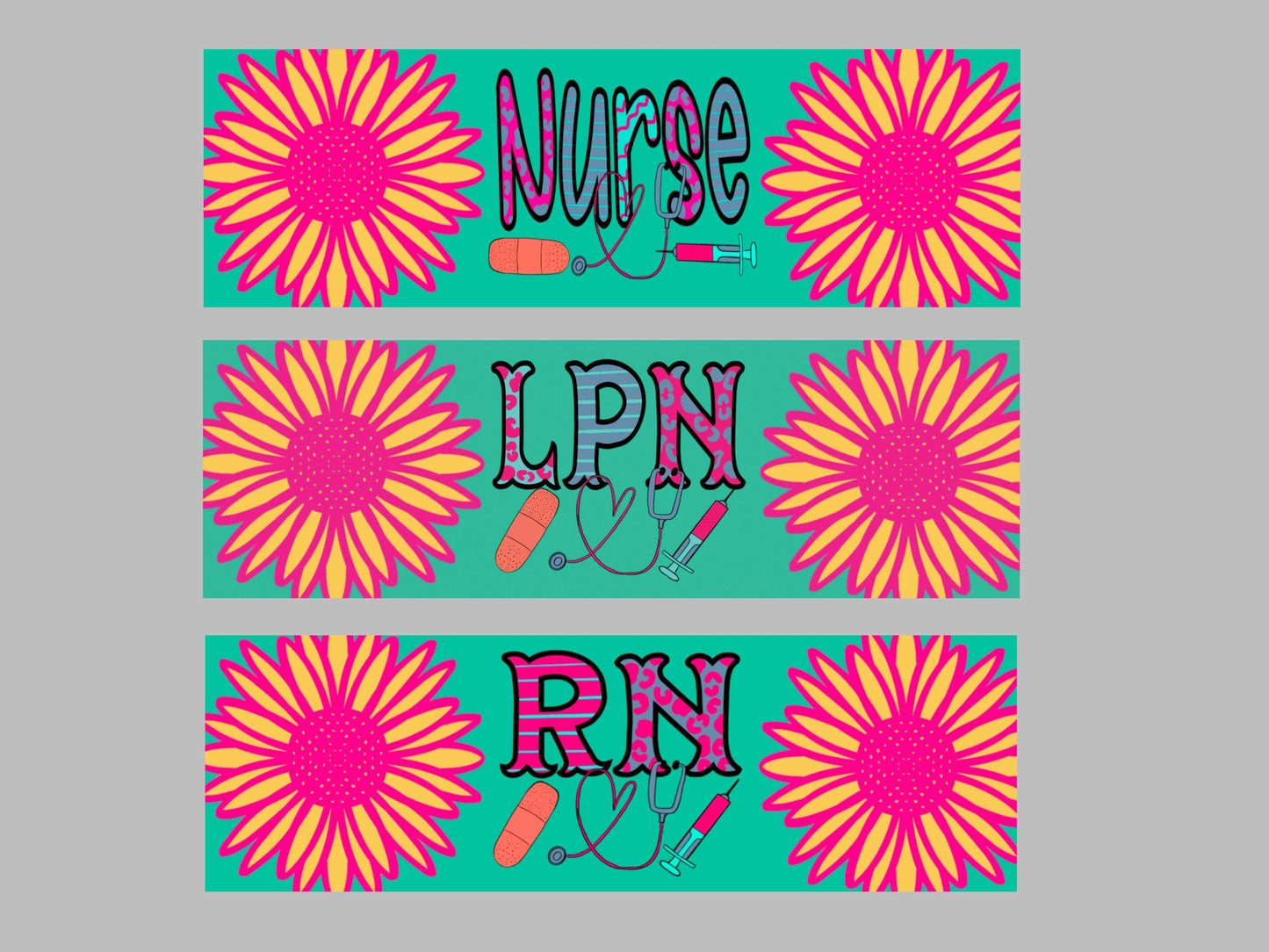 UV DTF Pen Wrap Ready To Apply Sticker Print. Full color Nurse, Lpn or Rn pen wraps. UV Pen wrap. #8006