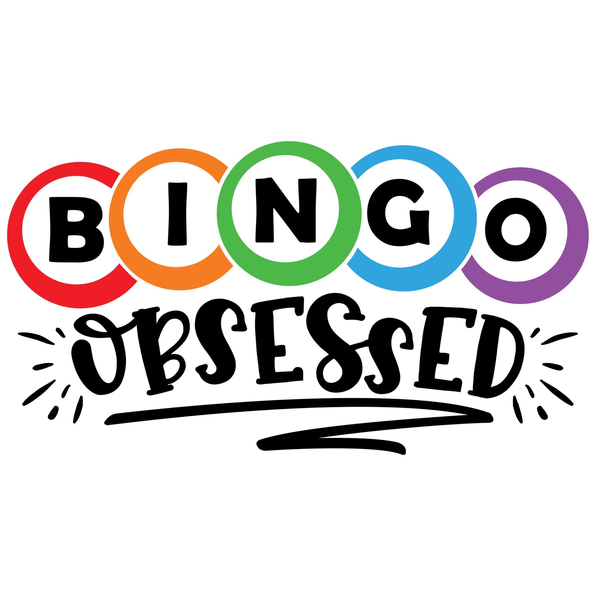 UV DTF Sticker print. Bingo obsessed bingo lover decal, tumbler decal, permanent sticker. UV wrap for glass can tumbler. #4530