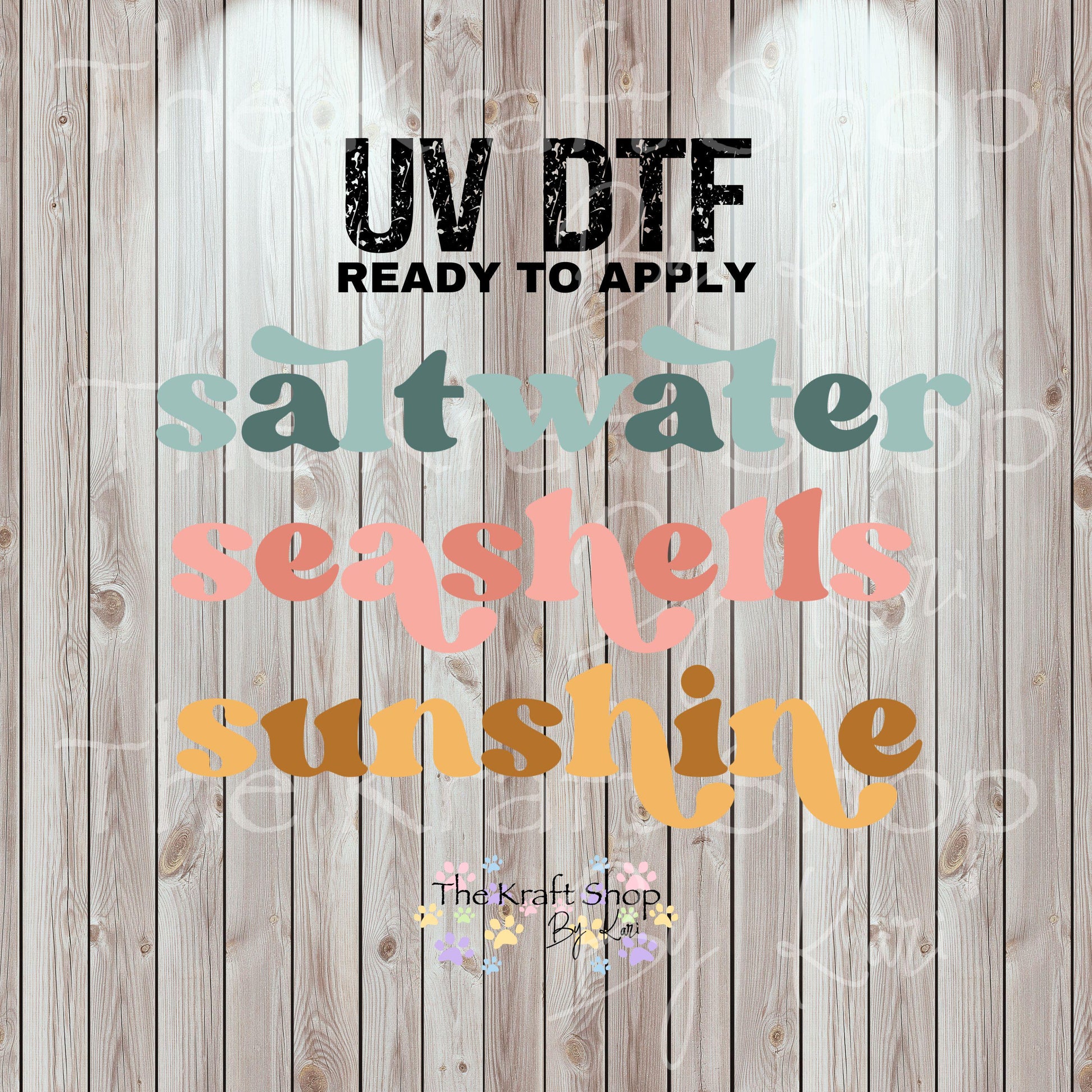 UV DTF Sticker print. Saltwater seashells sunshine permanent sticker tumbler decal #4539