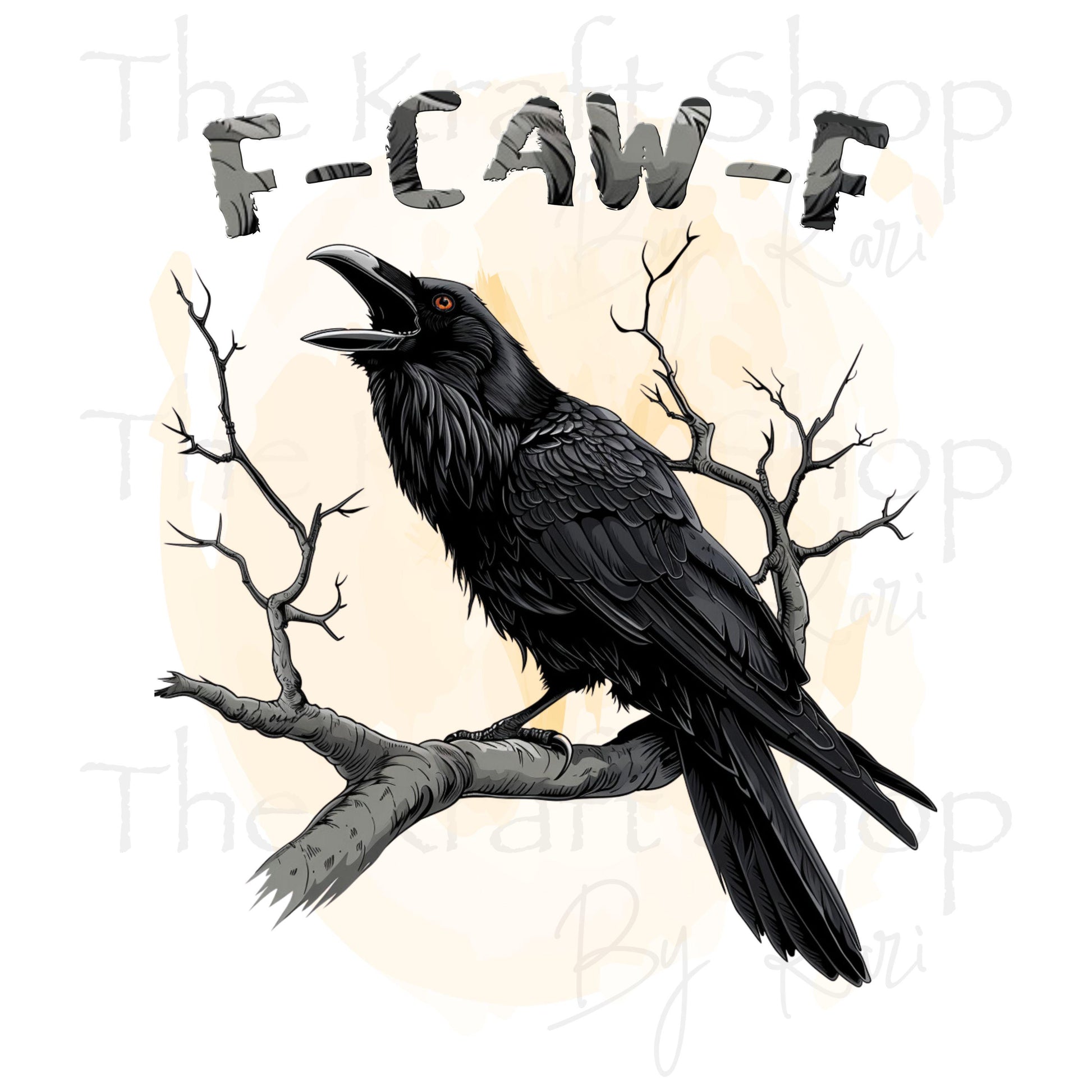 UV DTF Sticker print. F-Caw_F crow sarcastic humor decal permanent sticker tumbler decal #4525
