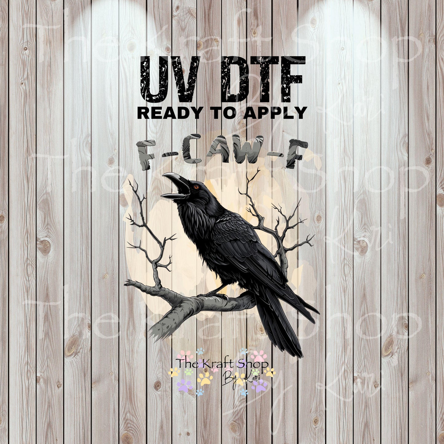 UV DTF Sticker print. F-Caw_F crow sarcastic humor decal permanent sticker tumbler decal #4525