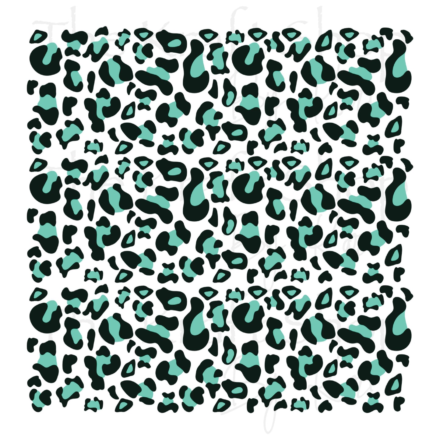 UV DTF Sticker print. Teal Black Leopard spots. Cheetah spots decals, tumbler decal, permanent sticker. Uv decal for tumblers. #10276