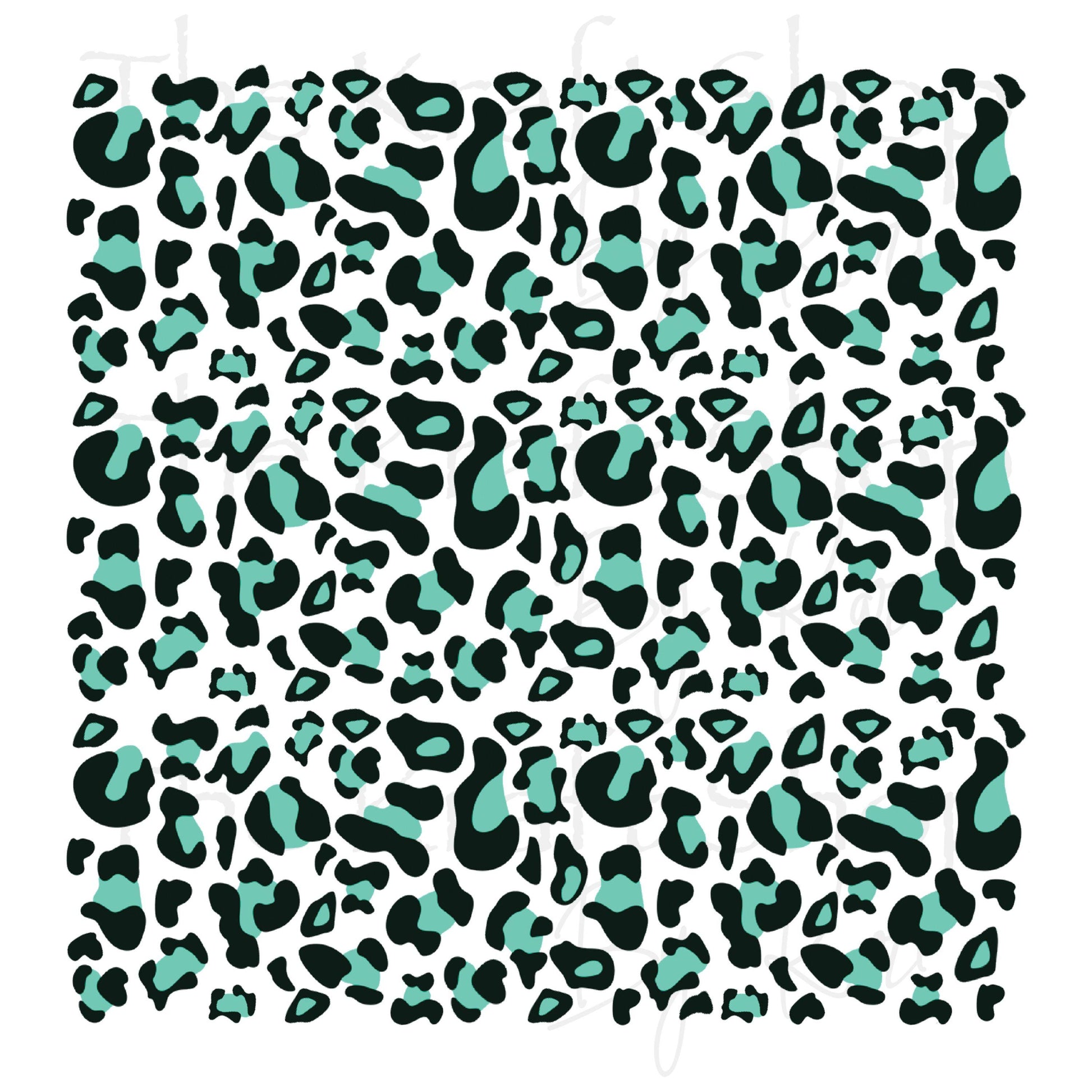 UV DTF Sticker print. Teal Black Leopard spots. Cheetah spots decals, tumbler decal, permanent sticker. Uv decal for tumblers. #10276