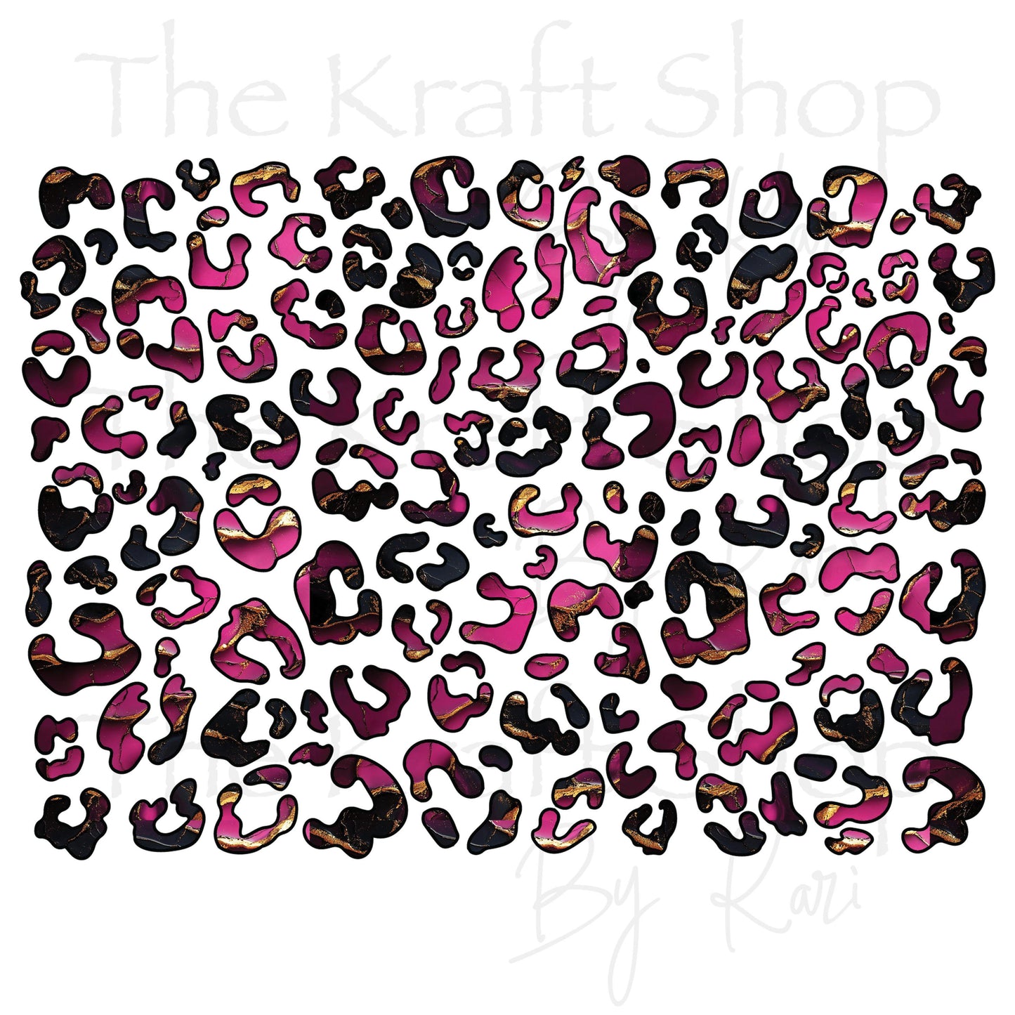 UV DTF Sticker print.Pink Gold Marble Leopard spots. Cheetah spots decals, tumbler decal, permanent sticker. #10278