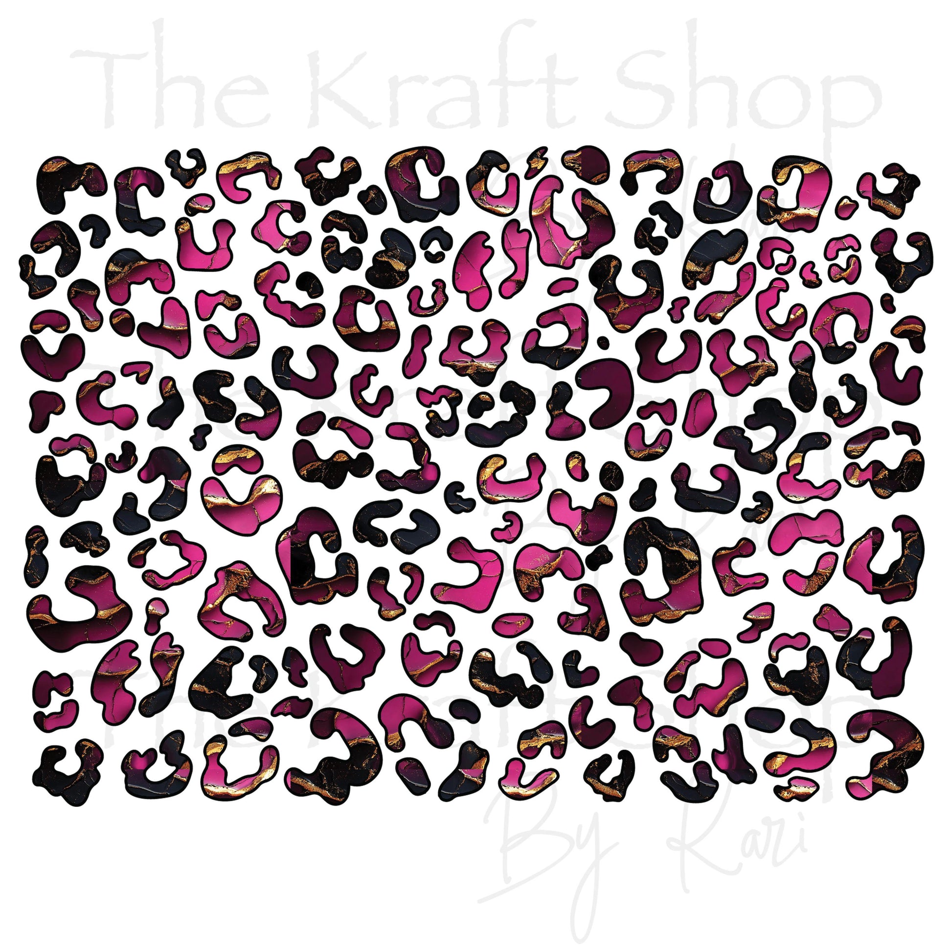 UV DTF Sticker print.Pink Gold Marble Leopard spots. Cheetah spots decals, tumbler decal, permanent sticker. #10278