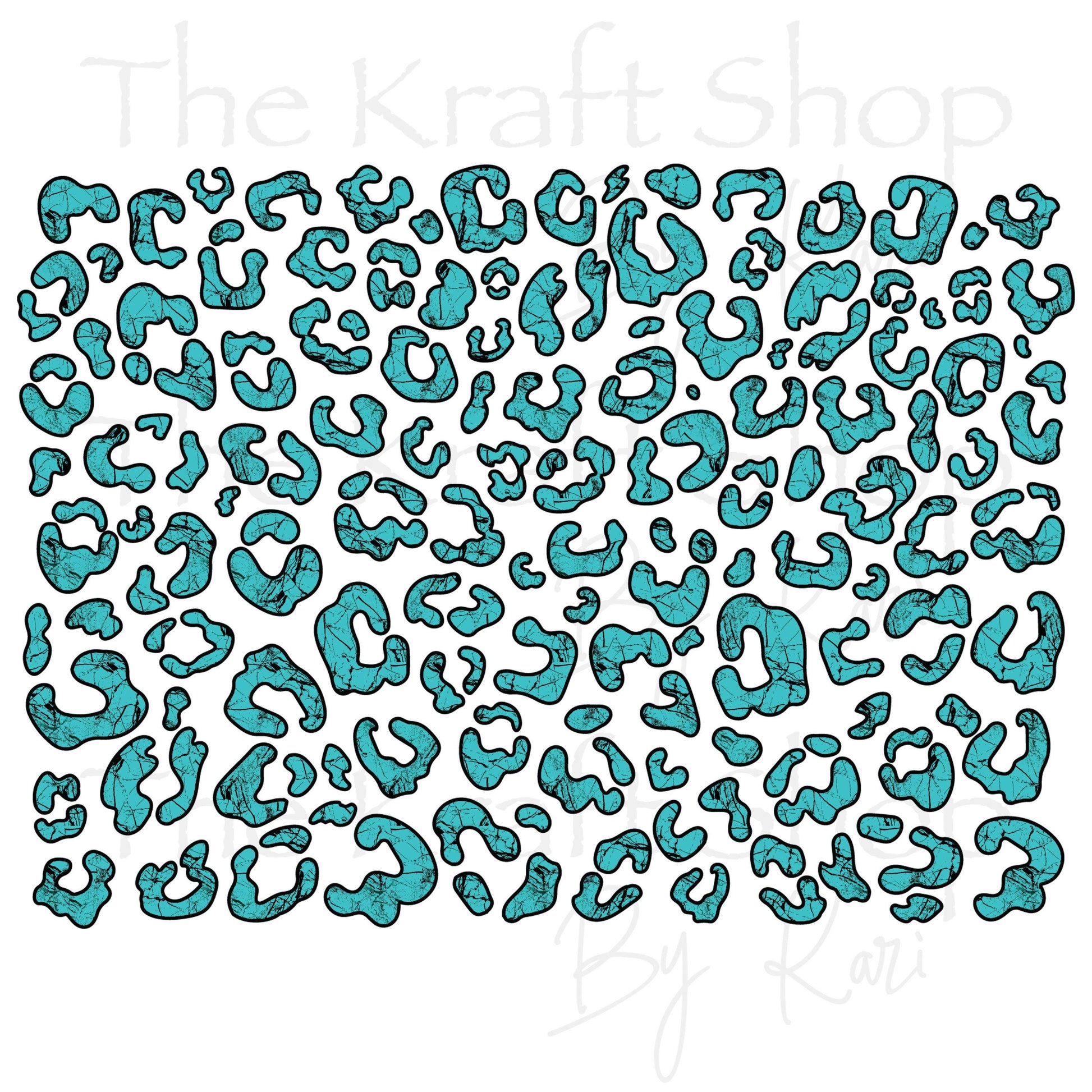 UV DTF Sticker print. Stone Turquoise Leopard spots. Cheetah spots decals, tumbler decal, permanent sticker. #10279