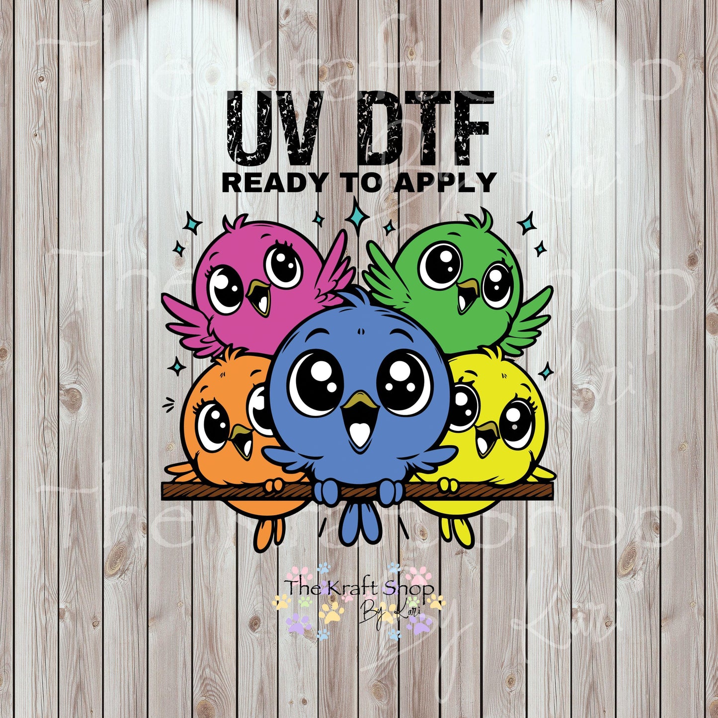 UV DTF Sticker print. Funny Birds decal, tumbler decal, permanent sticker. UV wrap for glass can tumbler. #1077