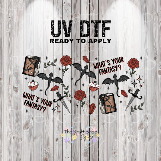 UV DTF Sticker print. Fantasy glass can wrap decal, tumbler decal, permanent sticker. #5367