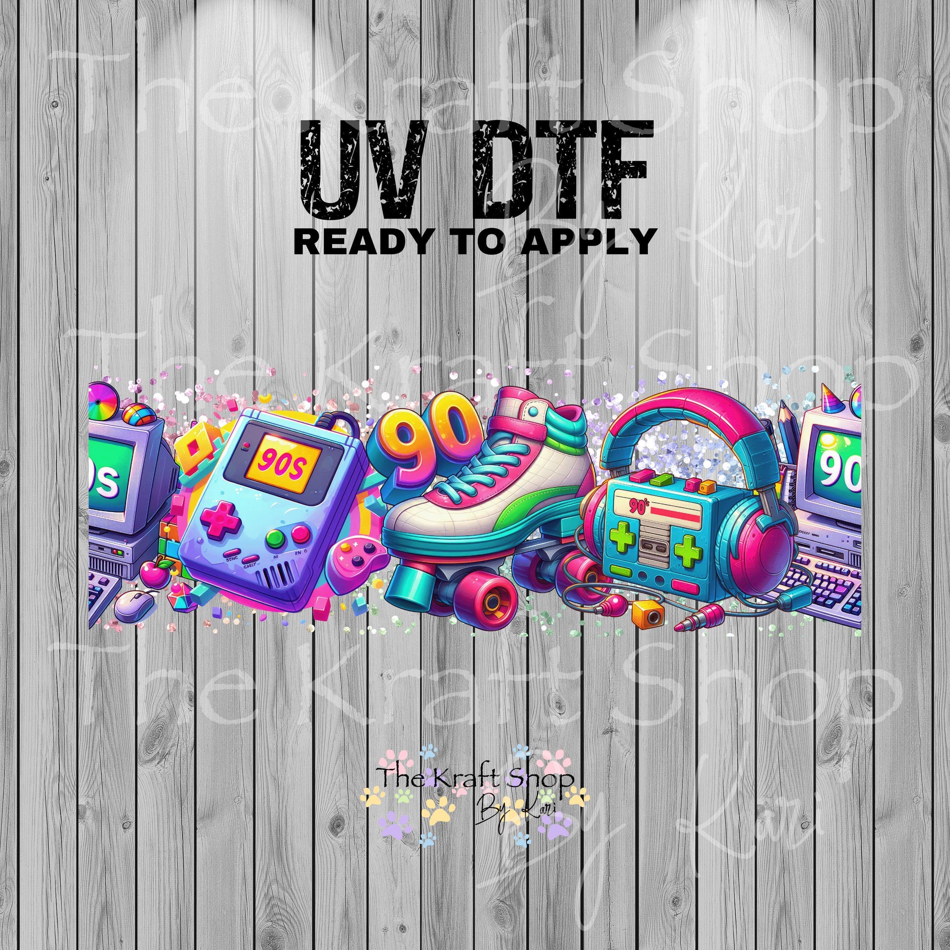 UV DTF Sticker print. 90's vibe glass can wrap decal, tumbler decal, permanent sticker. #5408