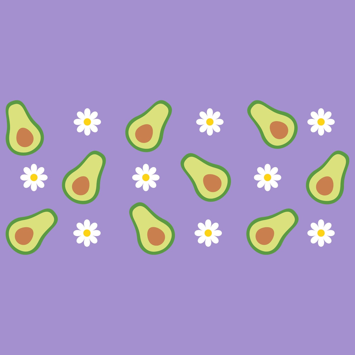 UV DTF Sticker print. Fruit and daisy flowers glass can wrap decal, tumbler decal, permanent sticker. #5410