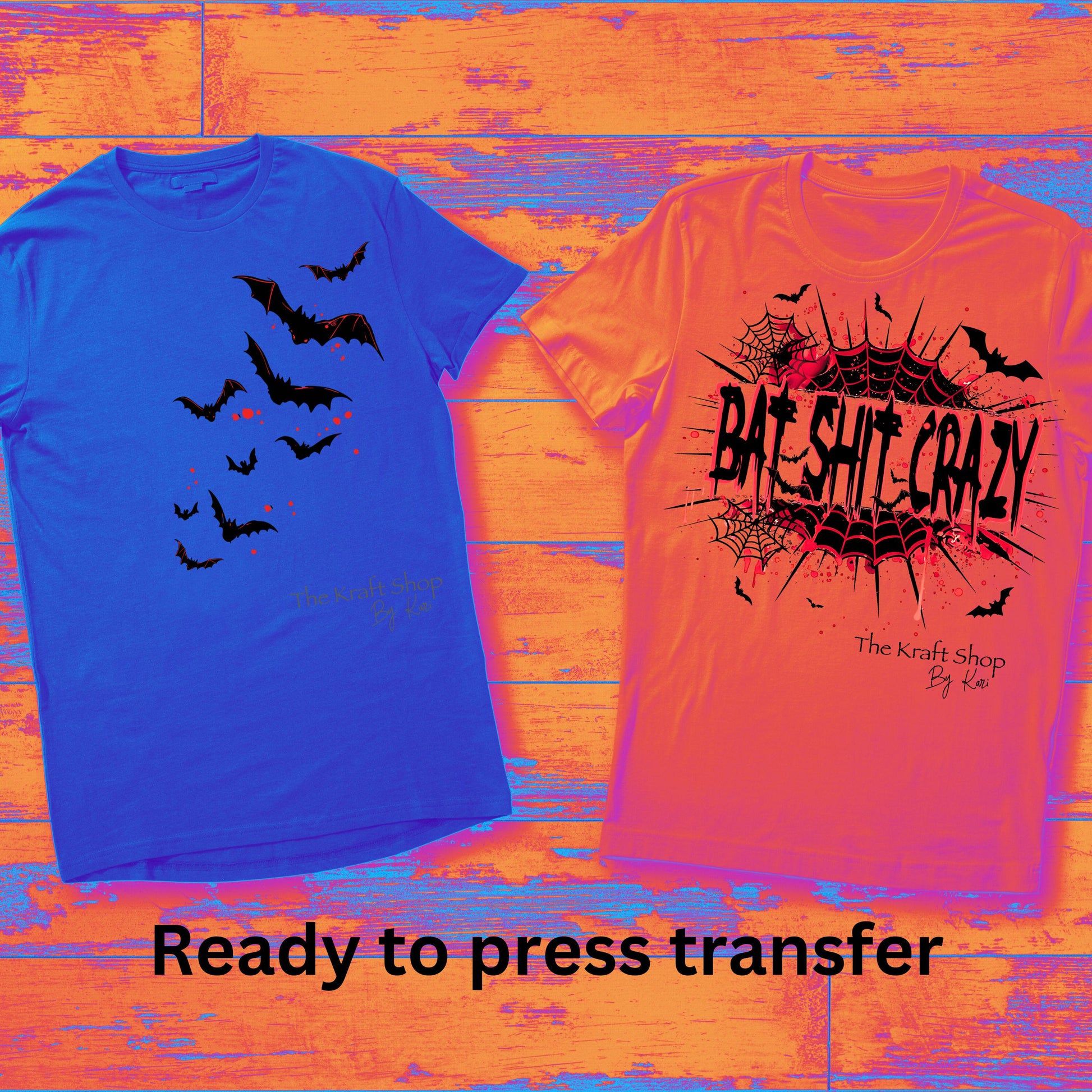 DTF ready to press transfer. Bat shit crazy with bat sleeves Direct to film heat press transfer. DTF Print #11494