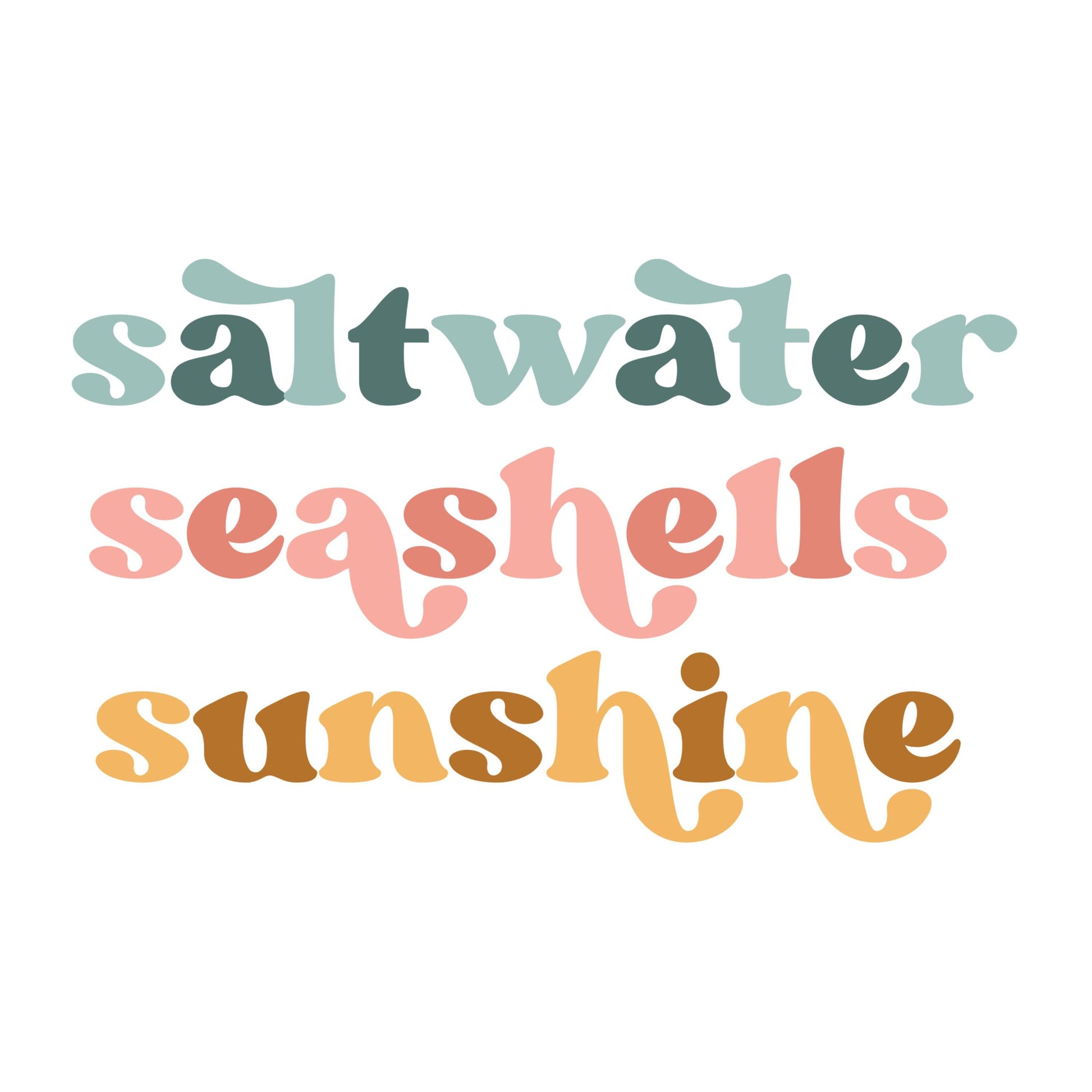 UV DTF Sticker print. Saltwater seashells sunshine permanent sticker tumbler decal #4539