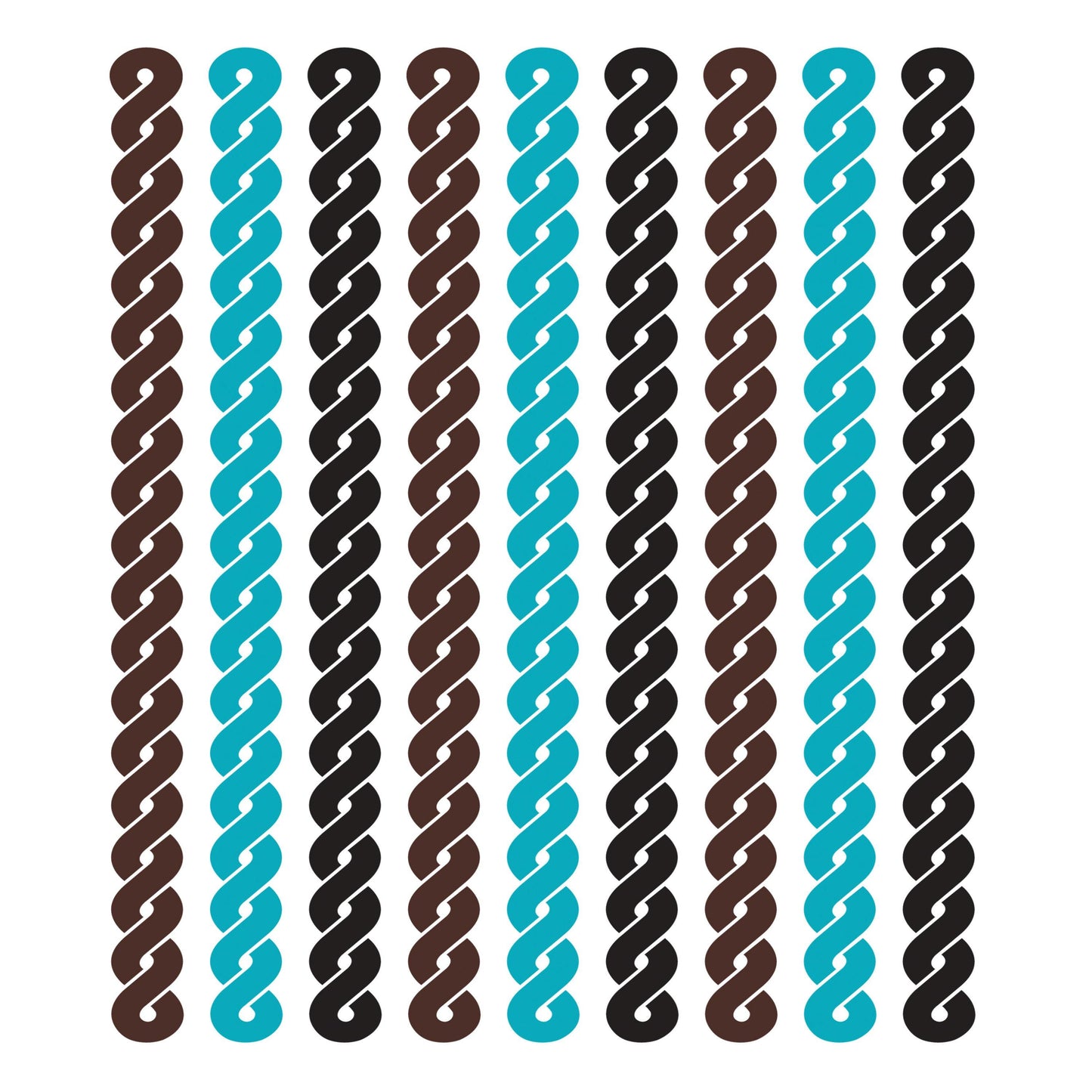 UV DTF Sticker print. Knot braids teal black brown western colors element bundle of decals, tumbler decal. #2041