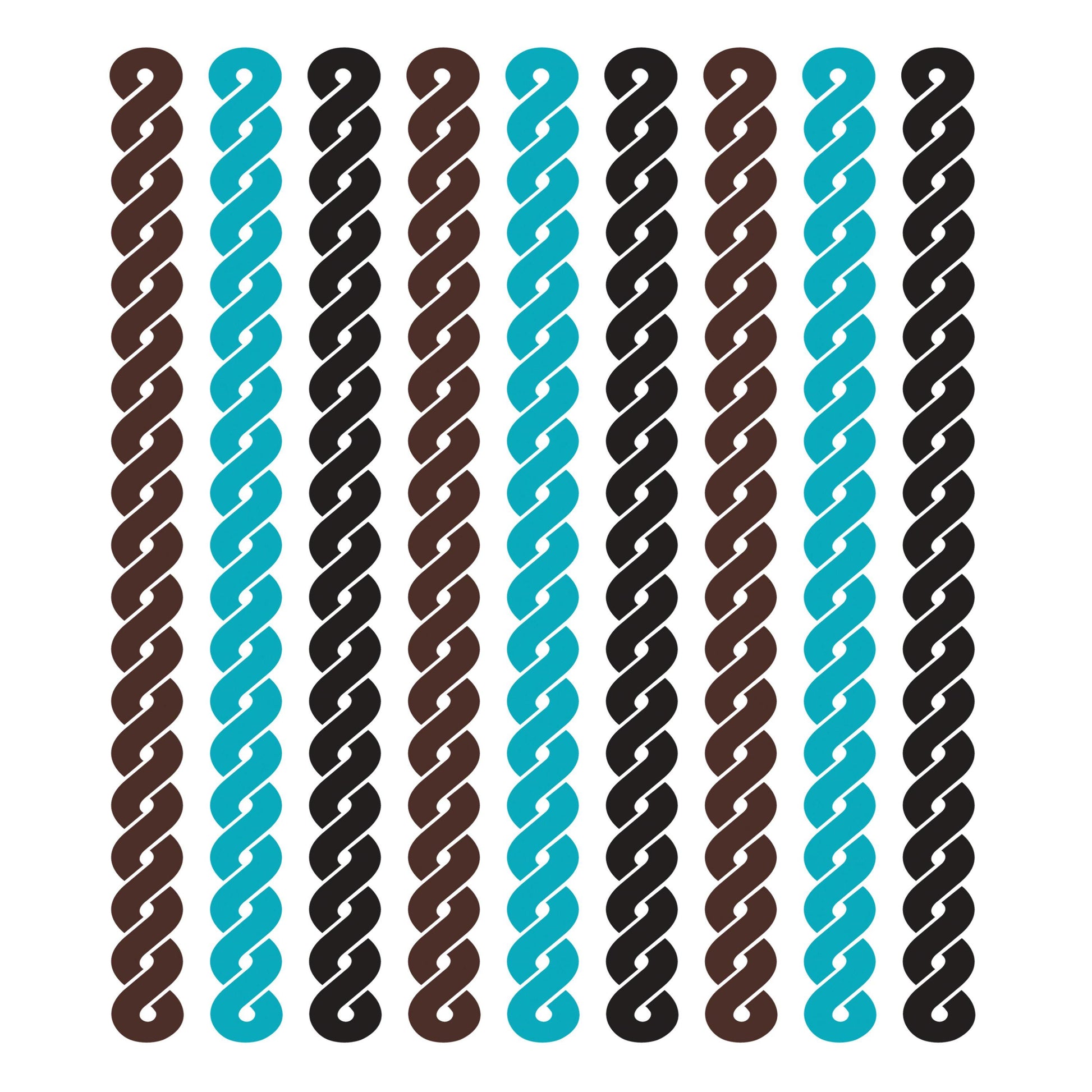 UV DTF Sticker print. Knot braids teal black brown western colors element bundle of decals, tumbler decal. #2041