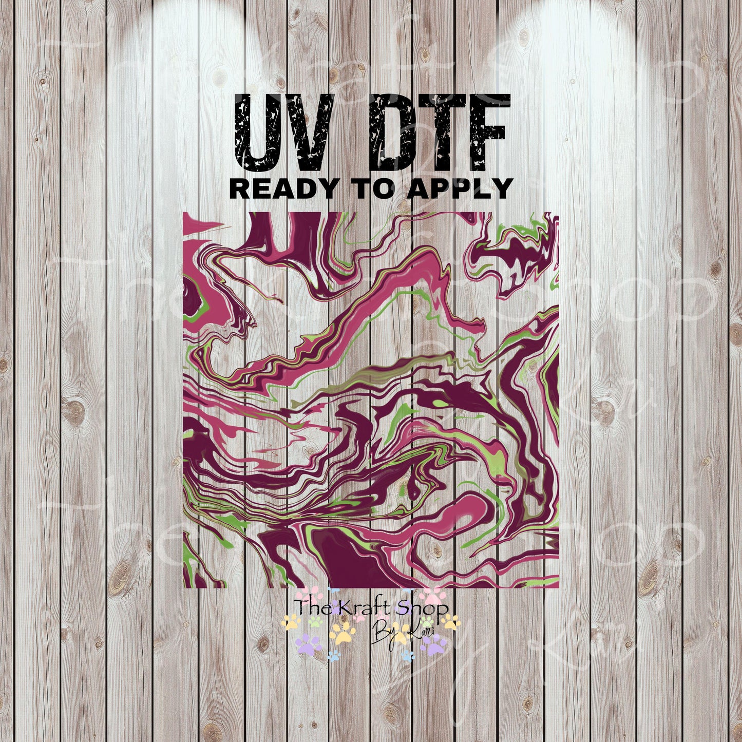UV DTF Sticker print. Hydro dip cheat sheet helper wrap #12 Maroon Green tumbler decal. #5415