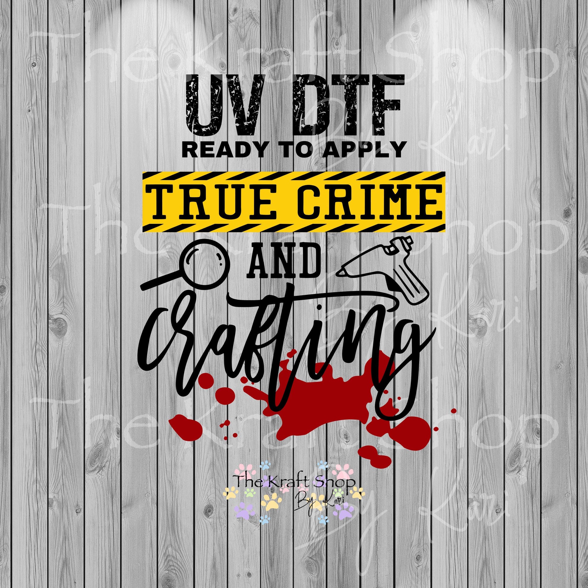 UV DTF Sticker print. True Crime and crafting murder shows true crime junkie permanent sticker tumbler decal #4550