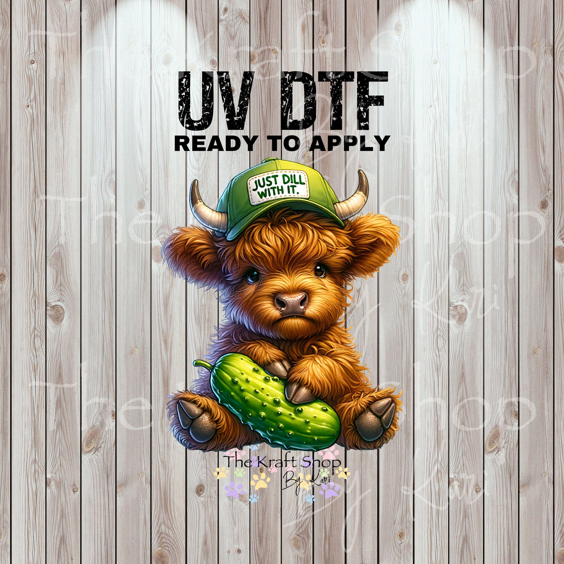 UV DTF Sticker print. Just dill with it cute cow with trucker hat decal, tumbler decal, permanent sticker. #1079