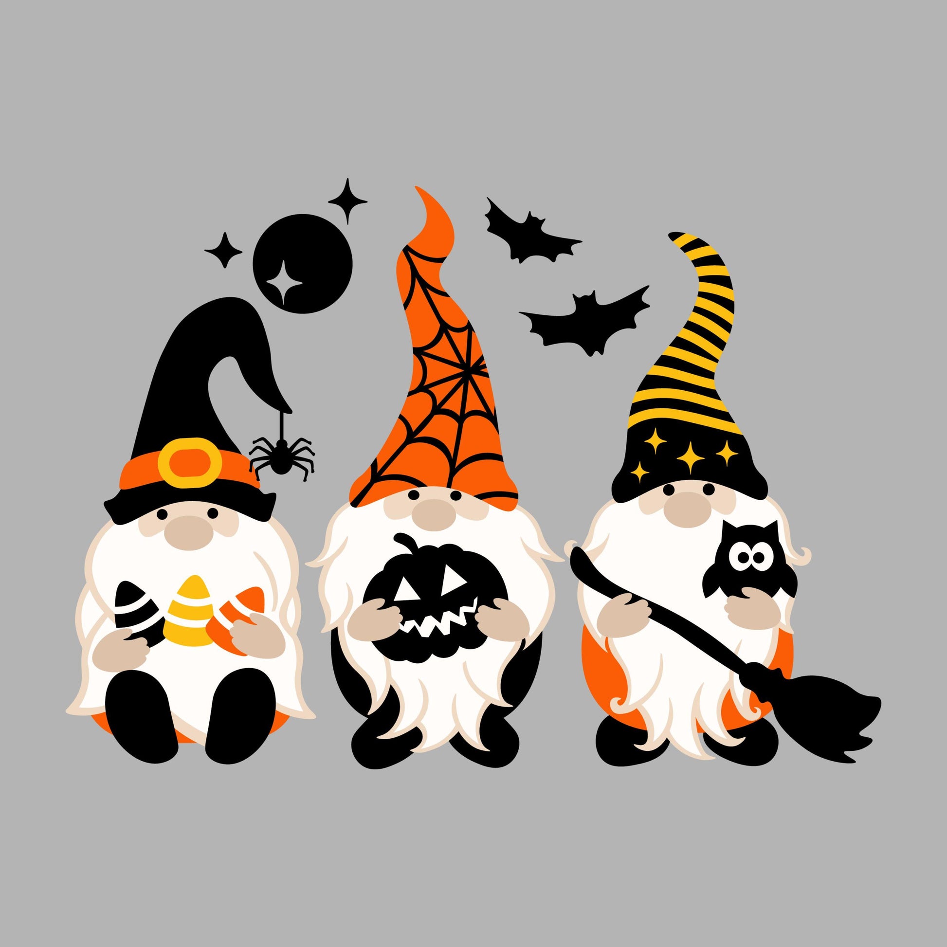 UV DTF Sticker print 3 Halloween Gnomes decal, tumbler decal, permanent sticker. #7362