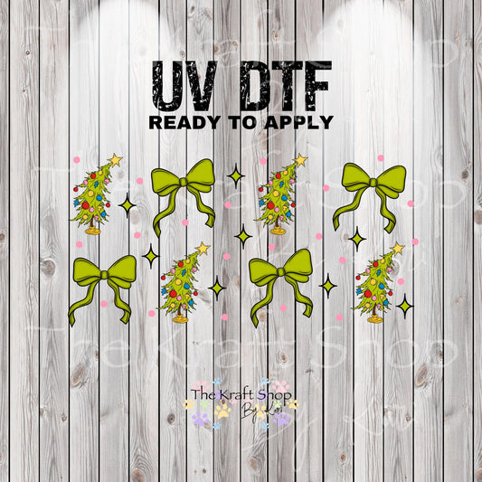 UV DTF Sticker print. Who green ville tree wrap for glass can wrap decal, tumbler decal, permanent sticker. #5375