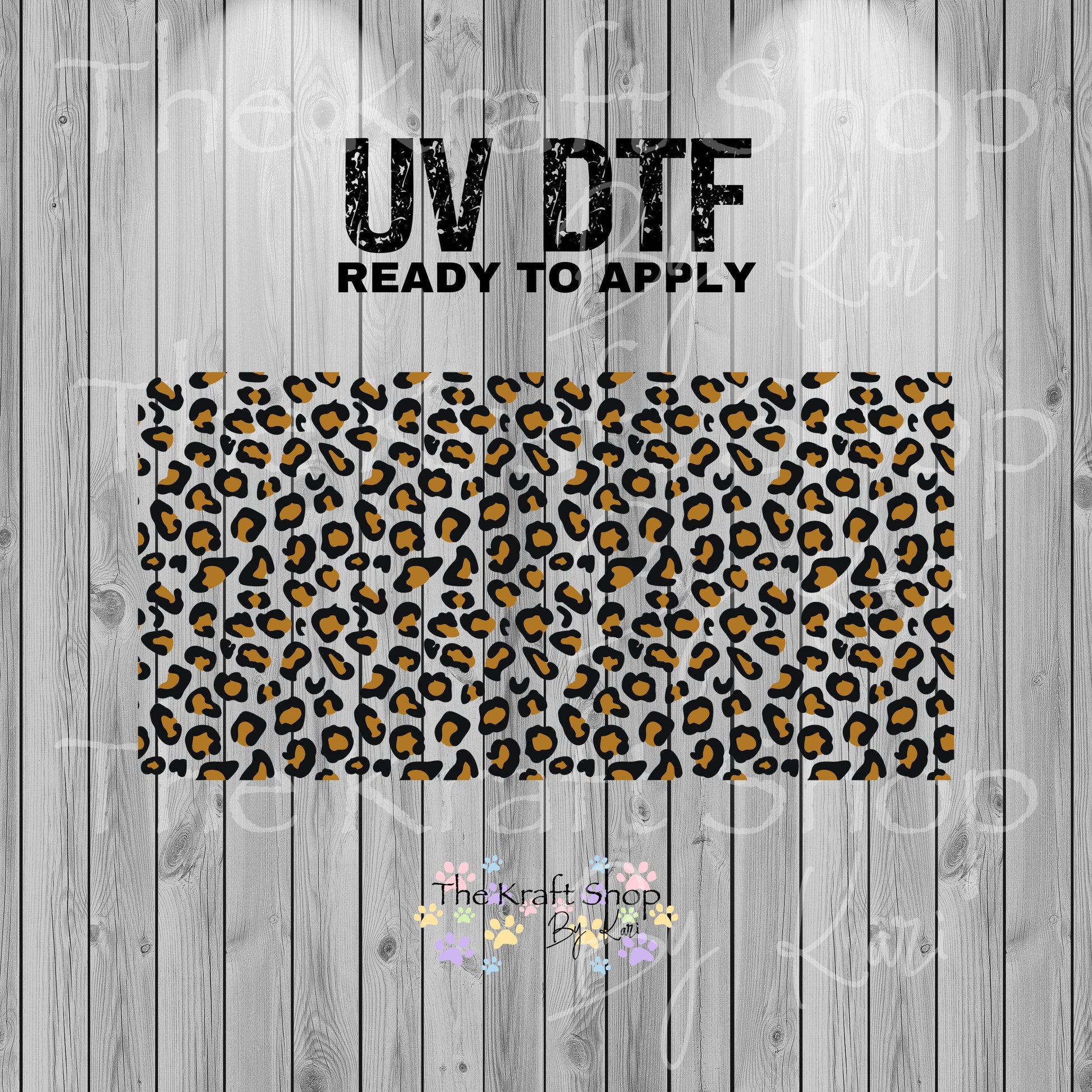 UV DTF Sticker print. Leopard print glass can wrap decal, tumbler decal, permanent sticker. #5385