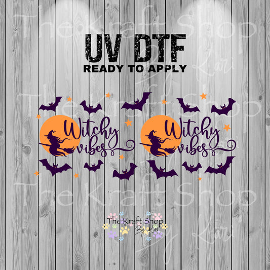 UV DTF Sticker print. Witchy vibes glass can wrap decal, tumbler decal, permanent sticker. #5397