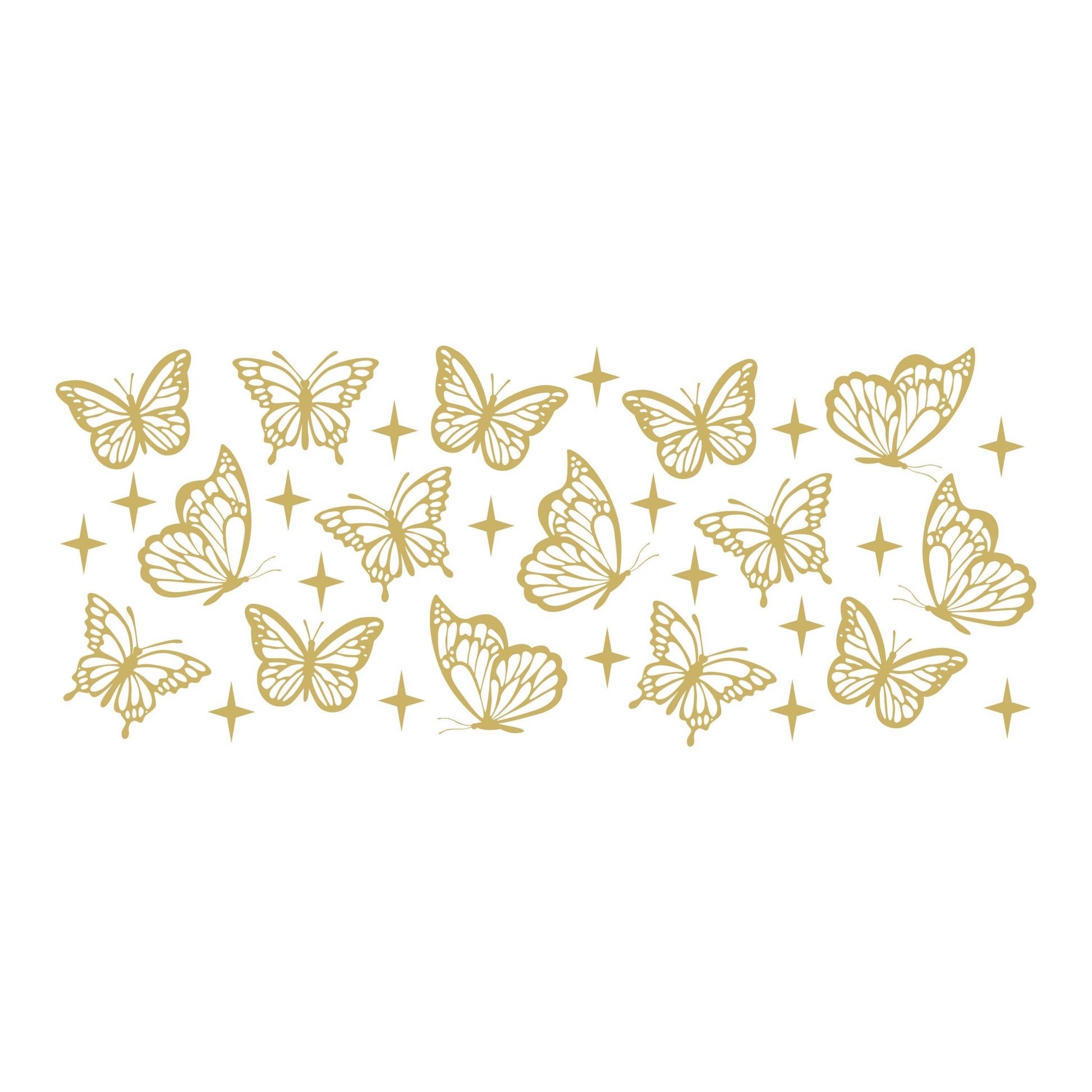 UV DTF Sticker print. Butterflies and sparkles glass can wrap decal, tumbler decal, permanent sticker. #5405