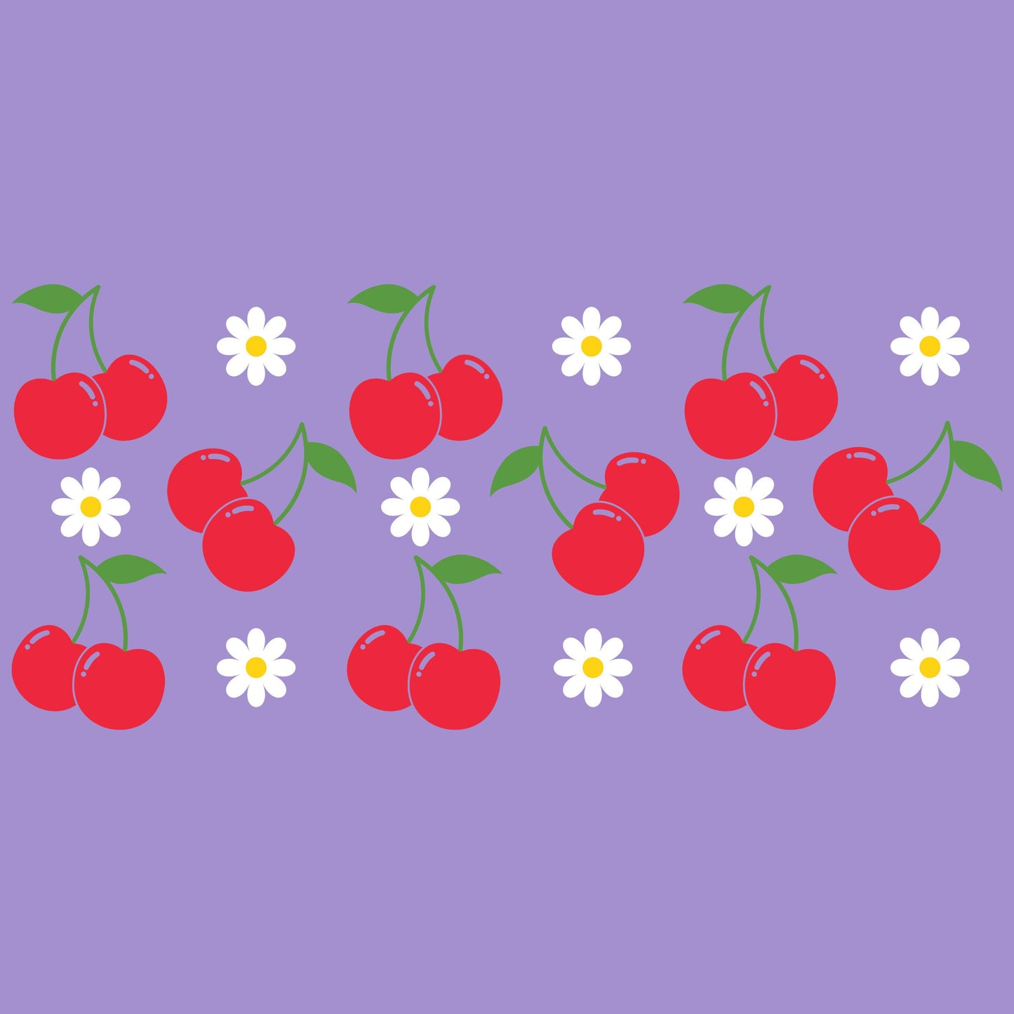 UV DTF Sticker print. Fruit and daisy flowers glass can wrap decal, tumbler decal, permanent sticker. #5410