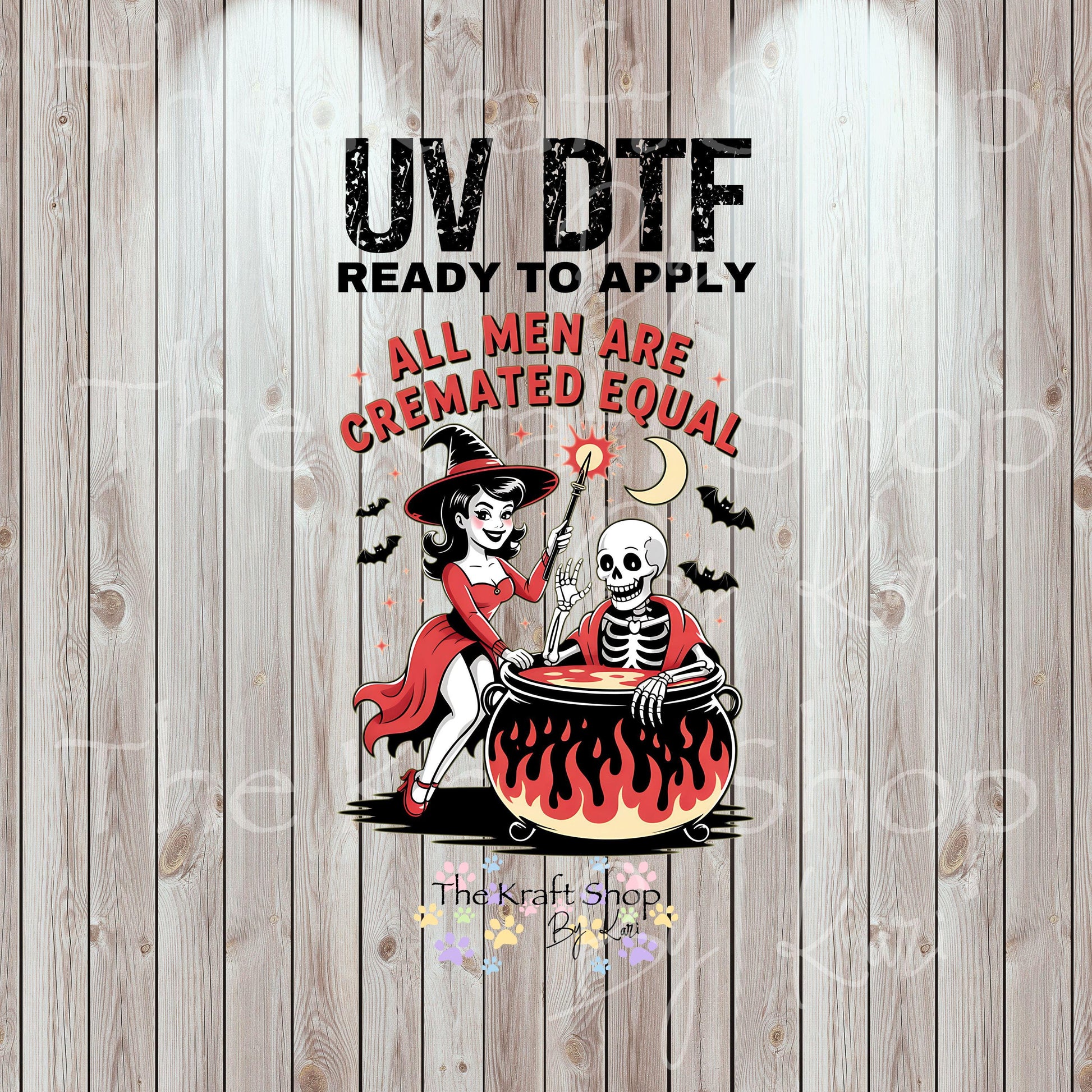 UV DTF Sticker print. All men are cremated equal permanent sticker tumbler decal #7338