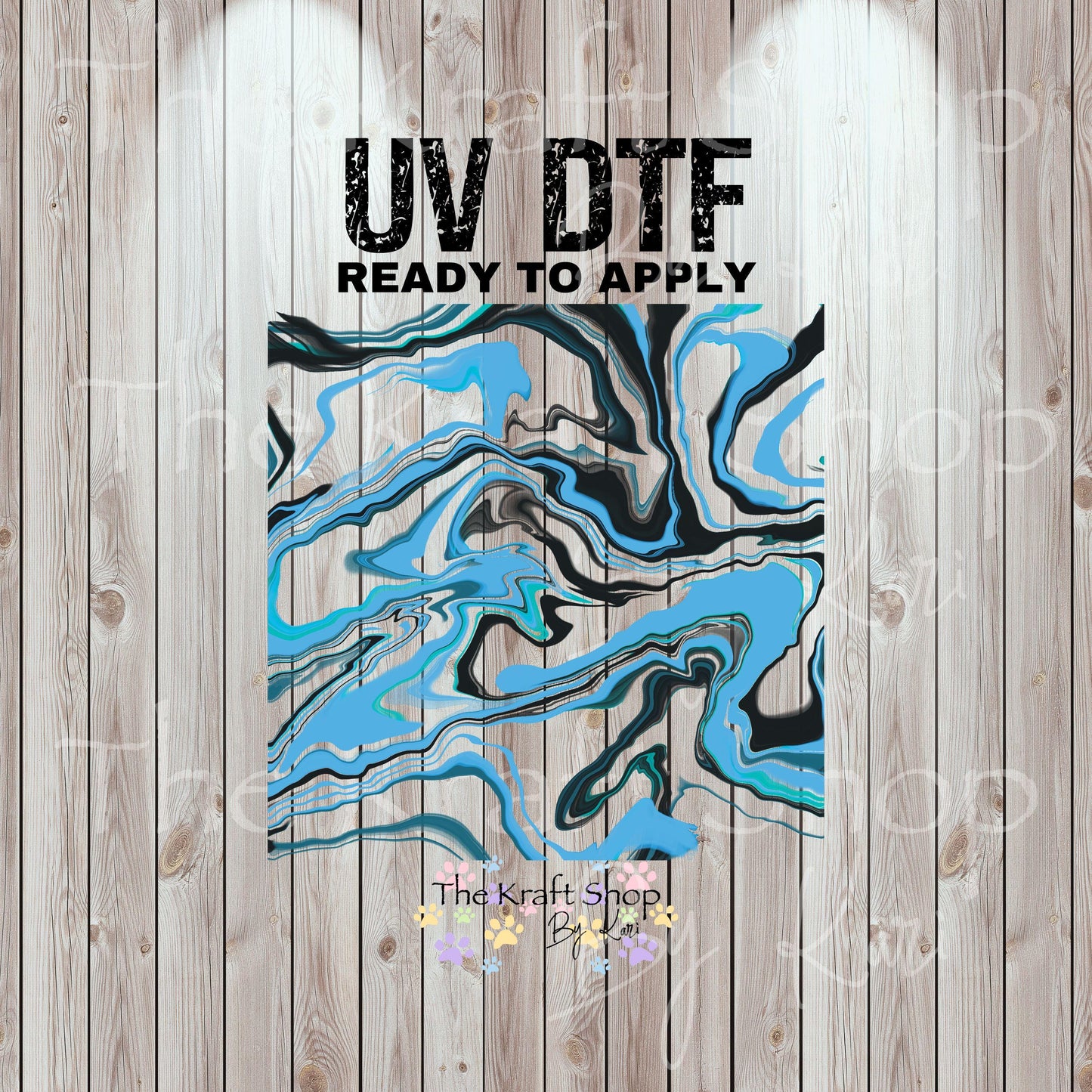 UV DTF Sticker print. Hydro dip cheat sheet helper wrap #11 Blue Black tumbler decal. #5414