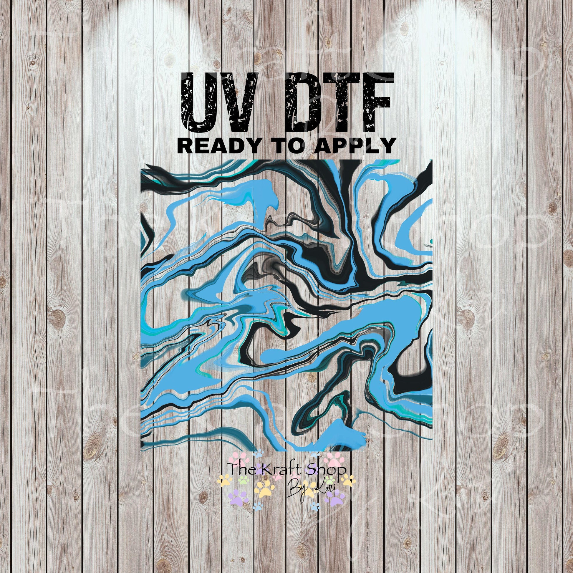 UV DTF Sticker print. Hydro dip cheat sheet helper wrap #11 Blue Black tumbler decal. #5414